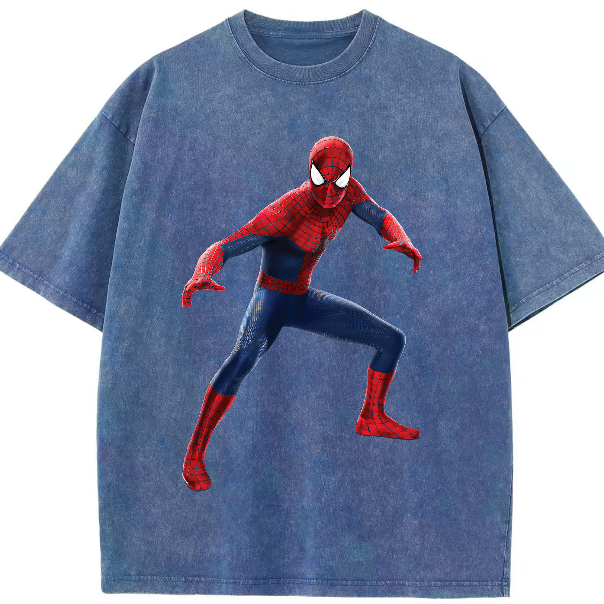 （画像用） Spider Man スパイダーマン 綿100% ヴィンテージ風 半袖Tシャツ（フロントプリント）
