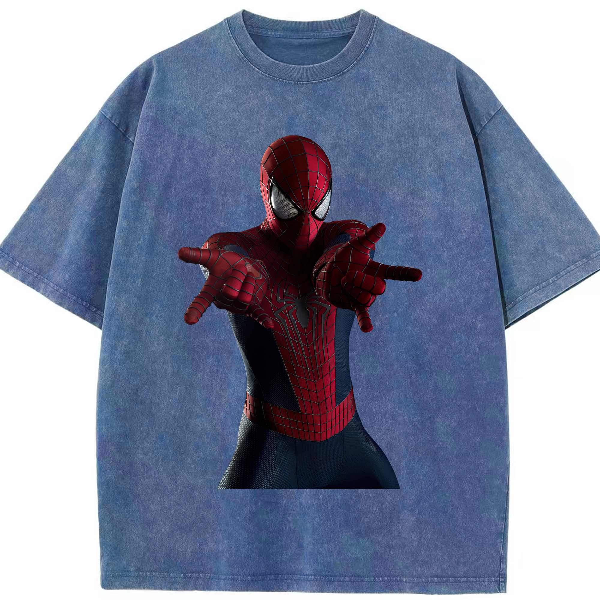 （画像用） Spider Man スパイダーマン 綿100% ヴィンテージ風 半袖Tシャツ（フロントプリント）