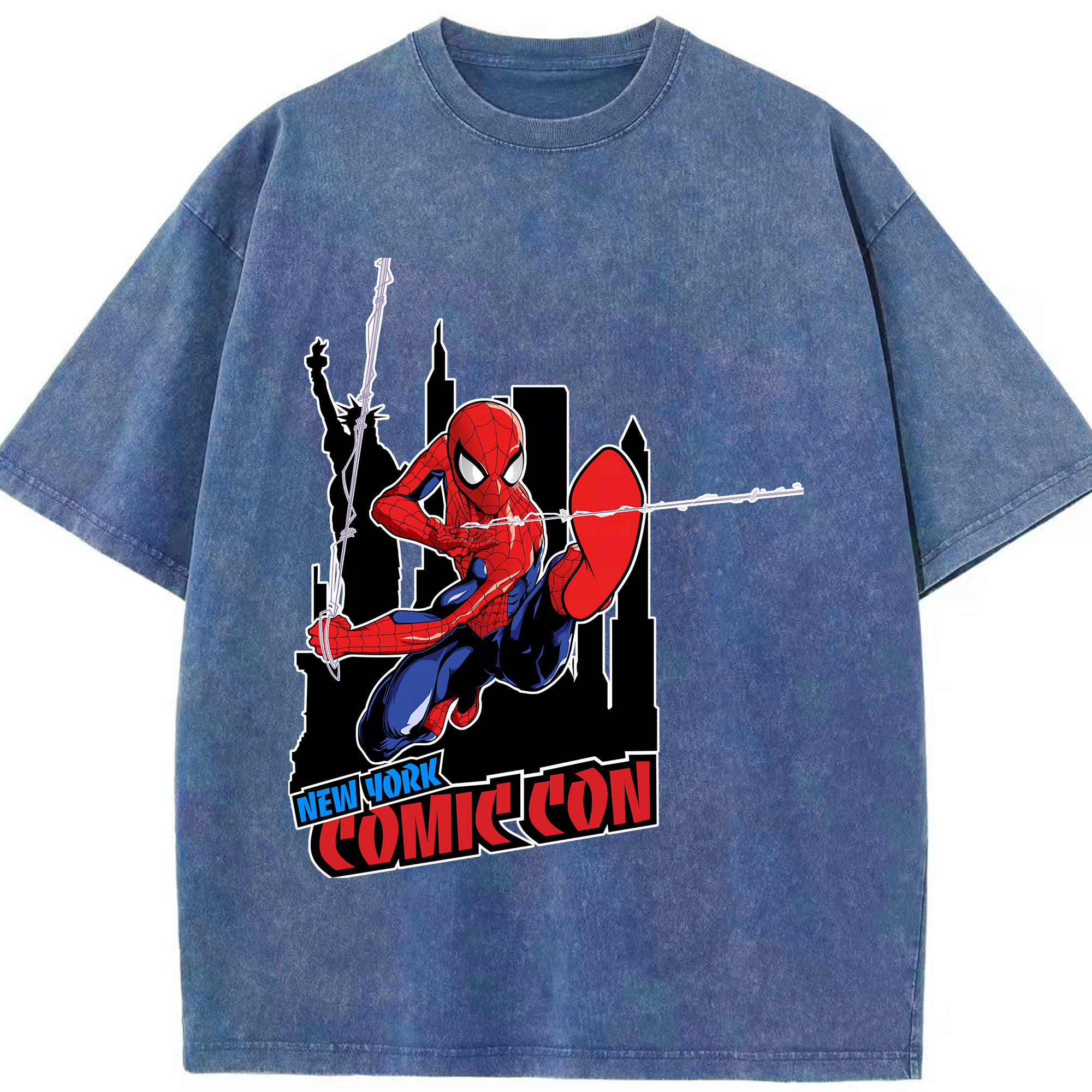 （画像用） Spider Man スパイダーマン 綿100% ヴィンテージ風 半袖Tシャツ（フロントプリント）