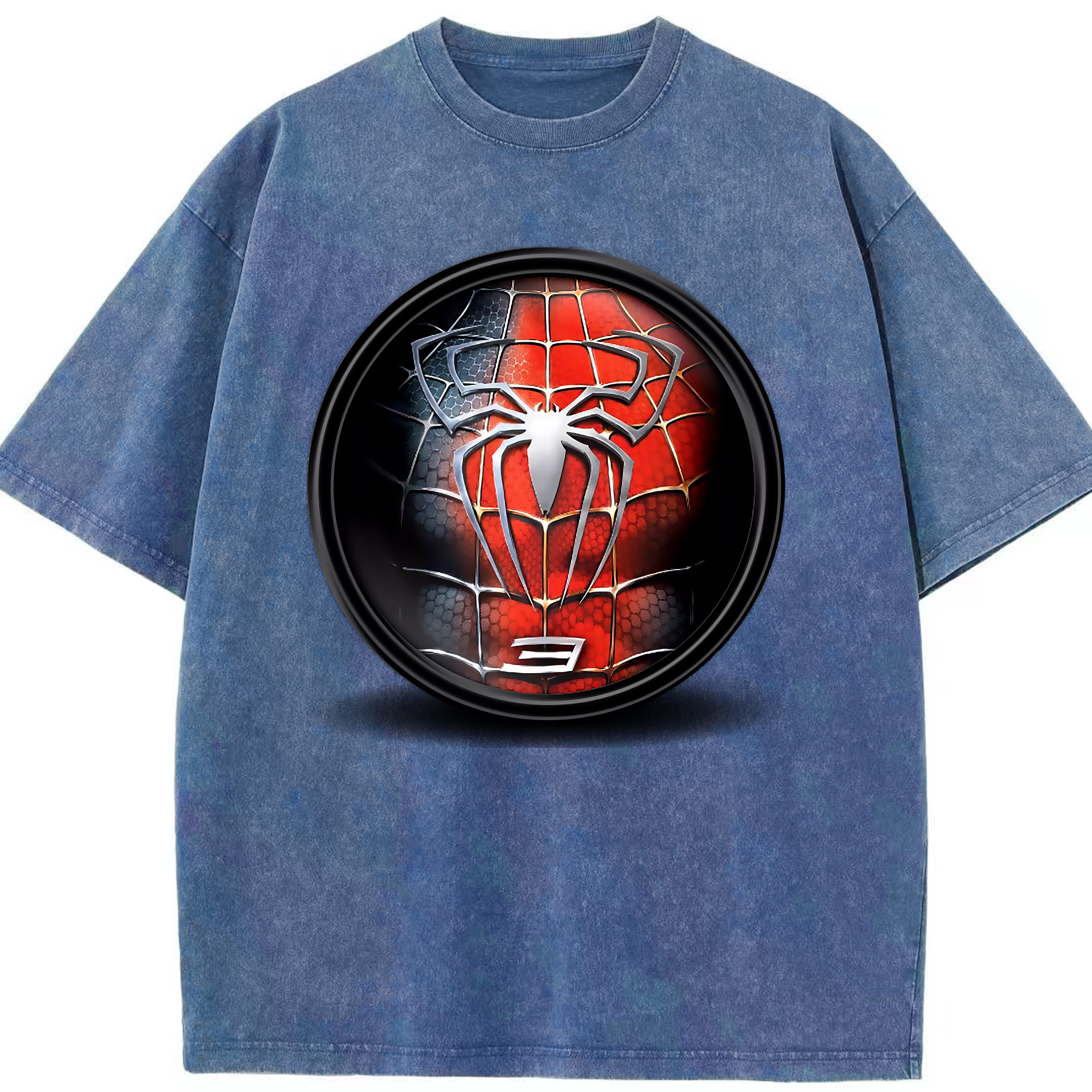 （画像用） Spider Man スパイダーマン 綿100% ヴィンテージ風 半袖Tシャツ（フロントプリント）