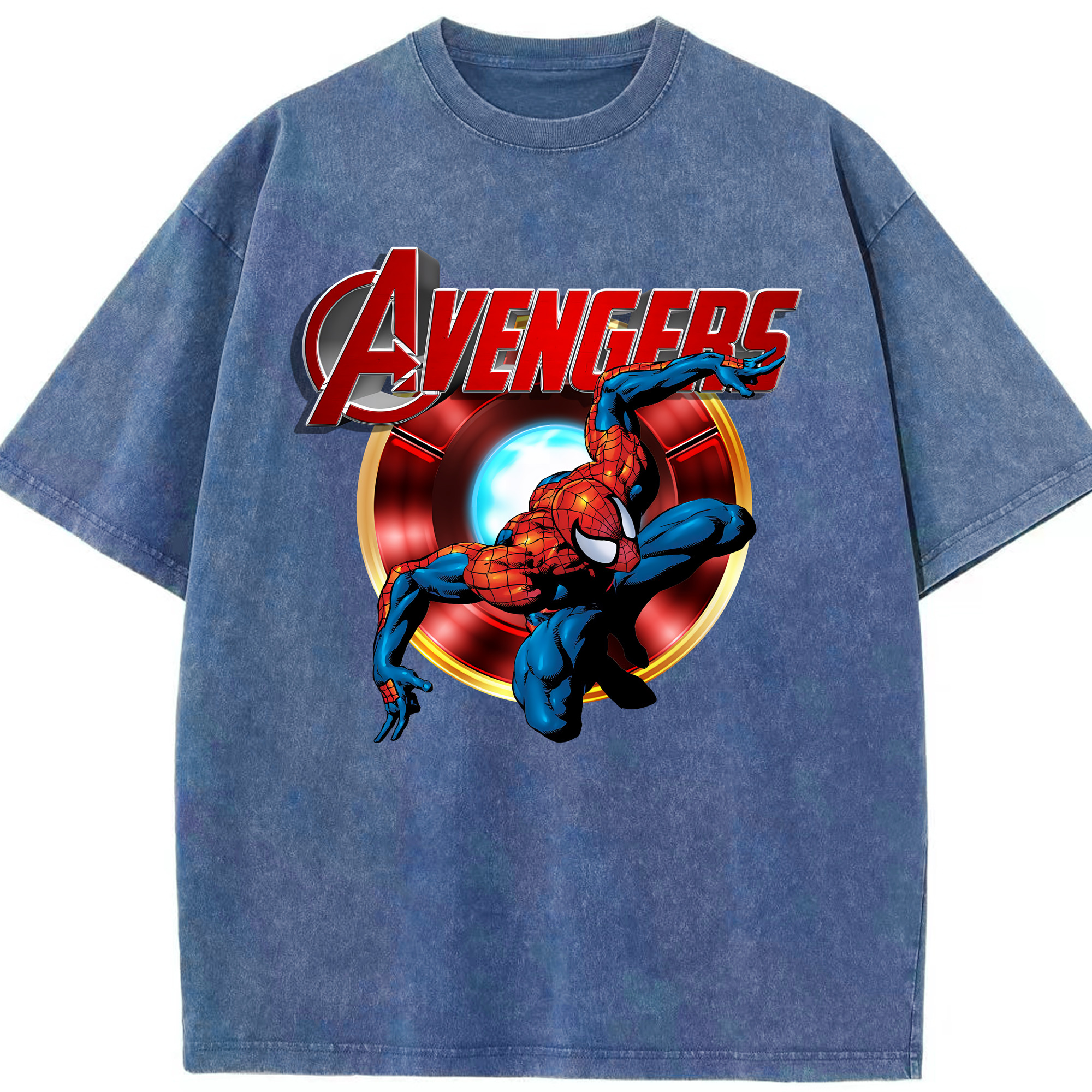（画像用） Spider Man スパイダーマン 綿100% ヴィンテージ風 半袖Tシャツ（フロントプリント）