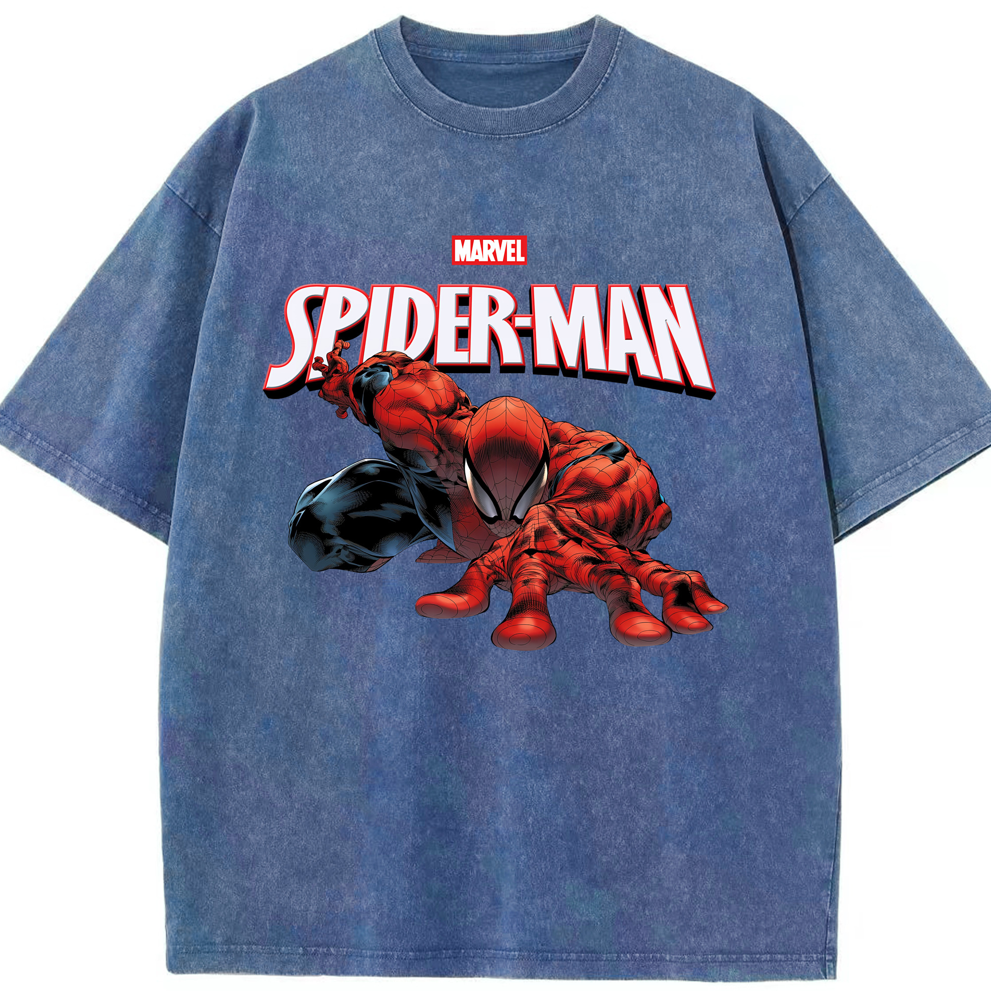 （画像用） Spider Man スパイダーマン 綿100% ヴィンテージ風 半袖Tシャツ（フロントプリント）