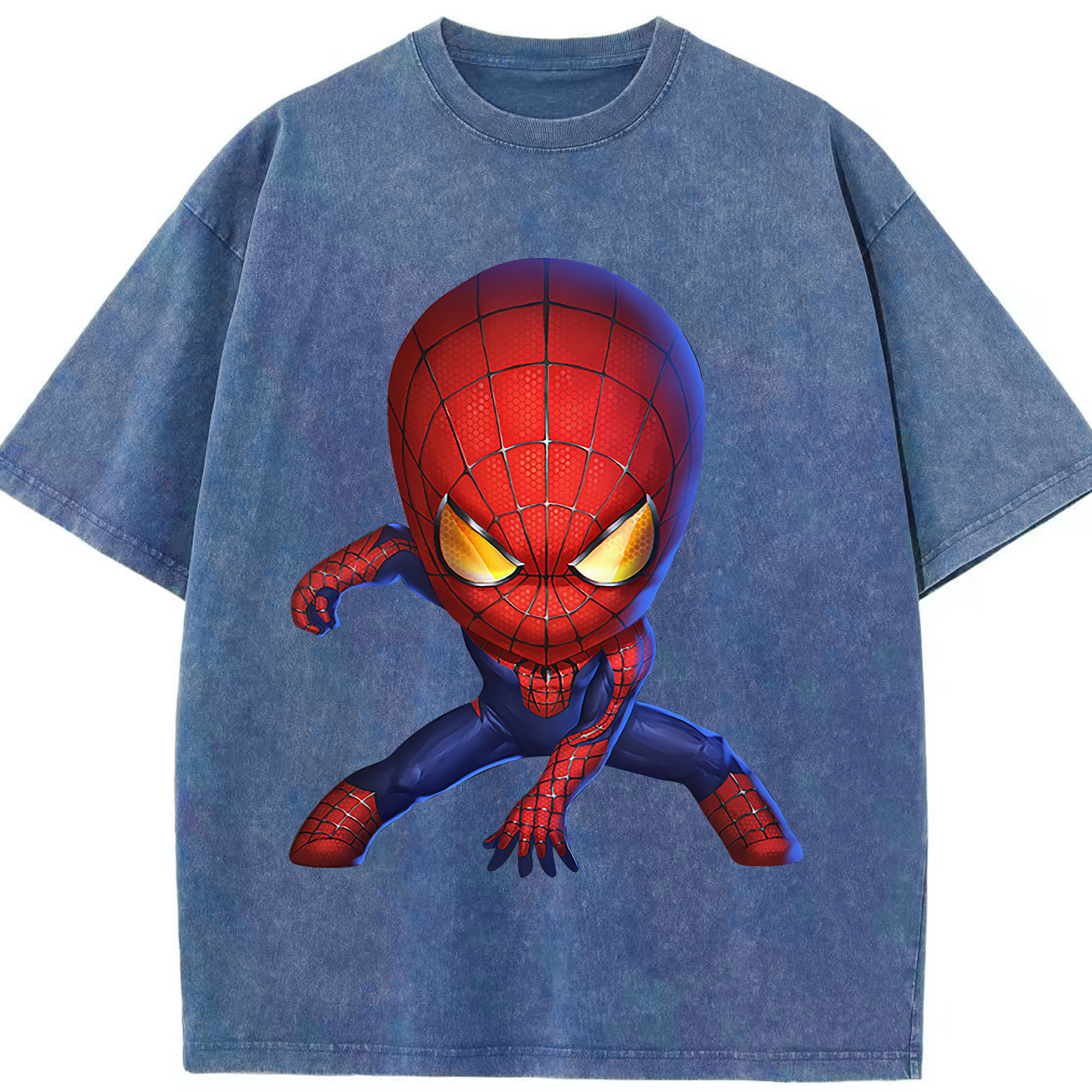 （画像用） Spider Man スパイダーマン 綿100% ヴィンテージ風 半袖Tシャツ（フロントプリント）