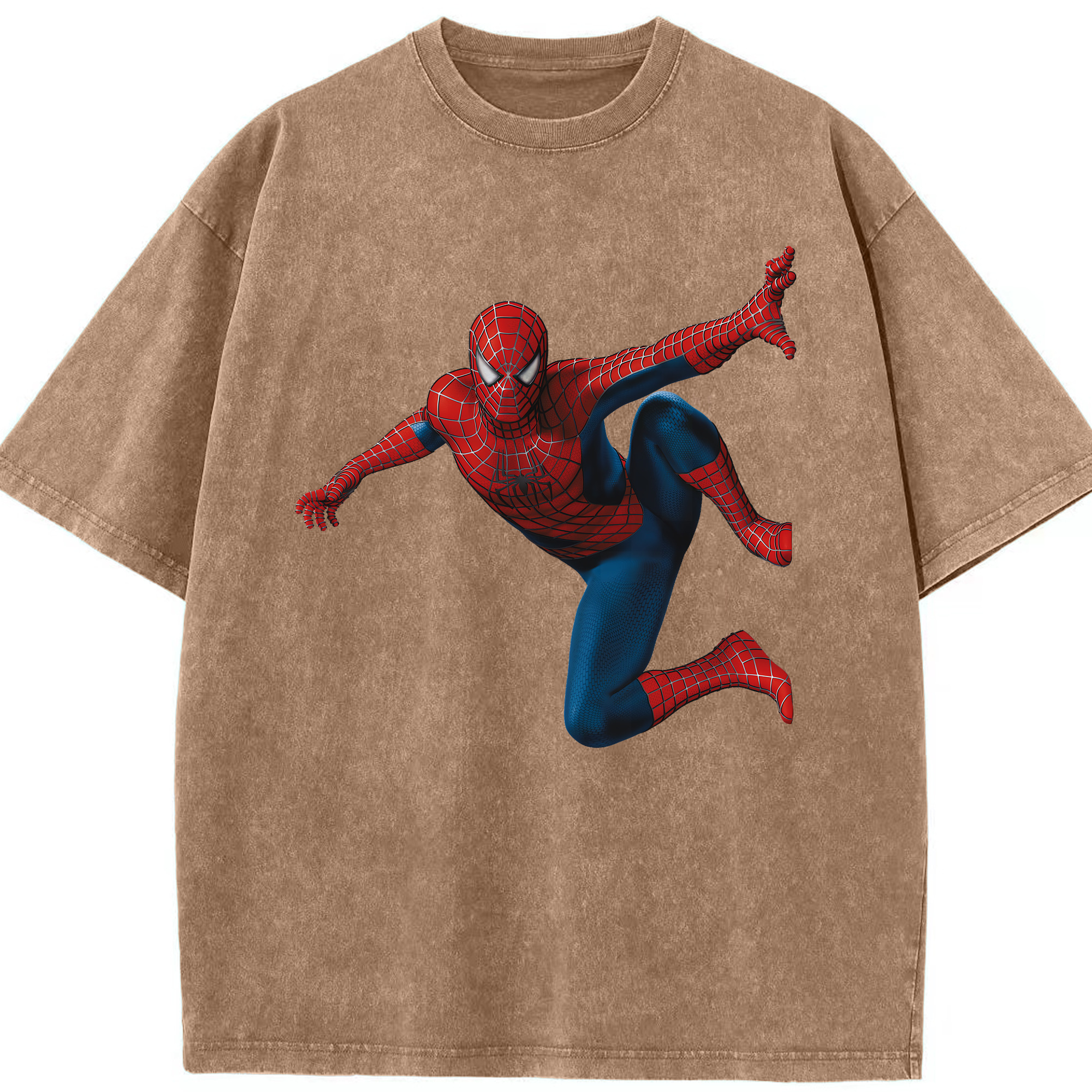 （画像用） Spider Man スパイダーマン 綿100% ヴィンテージ風 半袖Tシャツ（フロントプリント）