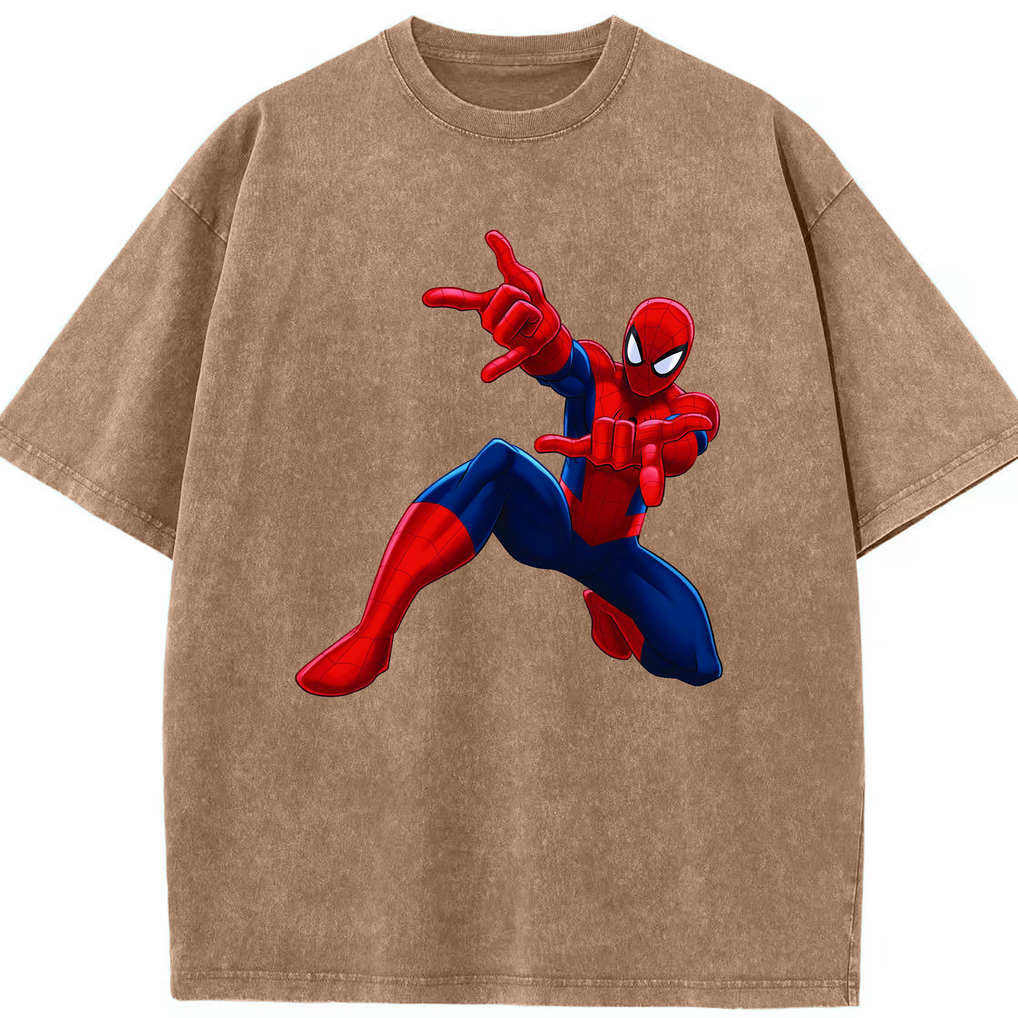 （画像用） Spider Man スパイダーマン 綿100% ヴィンテージ風 半袖Tシャツ（フロントプリント）