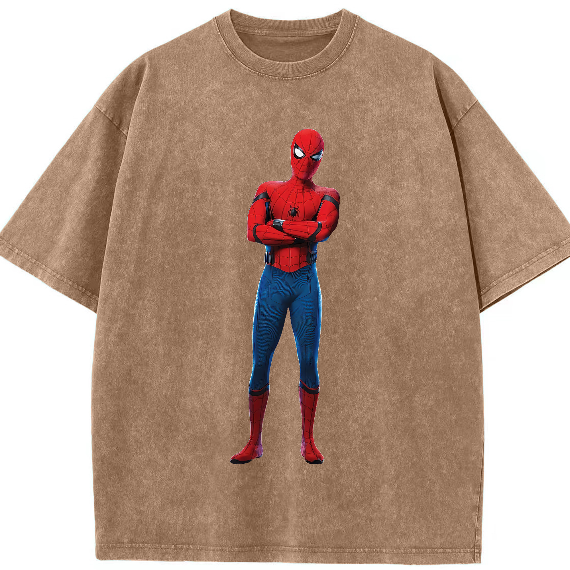 （画像用） Spider Man スパイダーマン 綿100% ヴィンテージ風 半袖Tシャツ（フロントプリント）