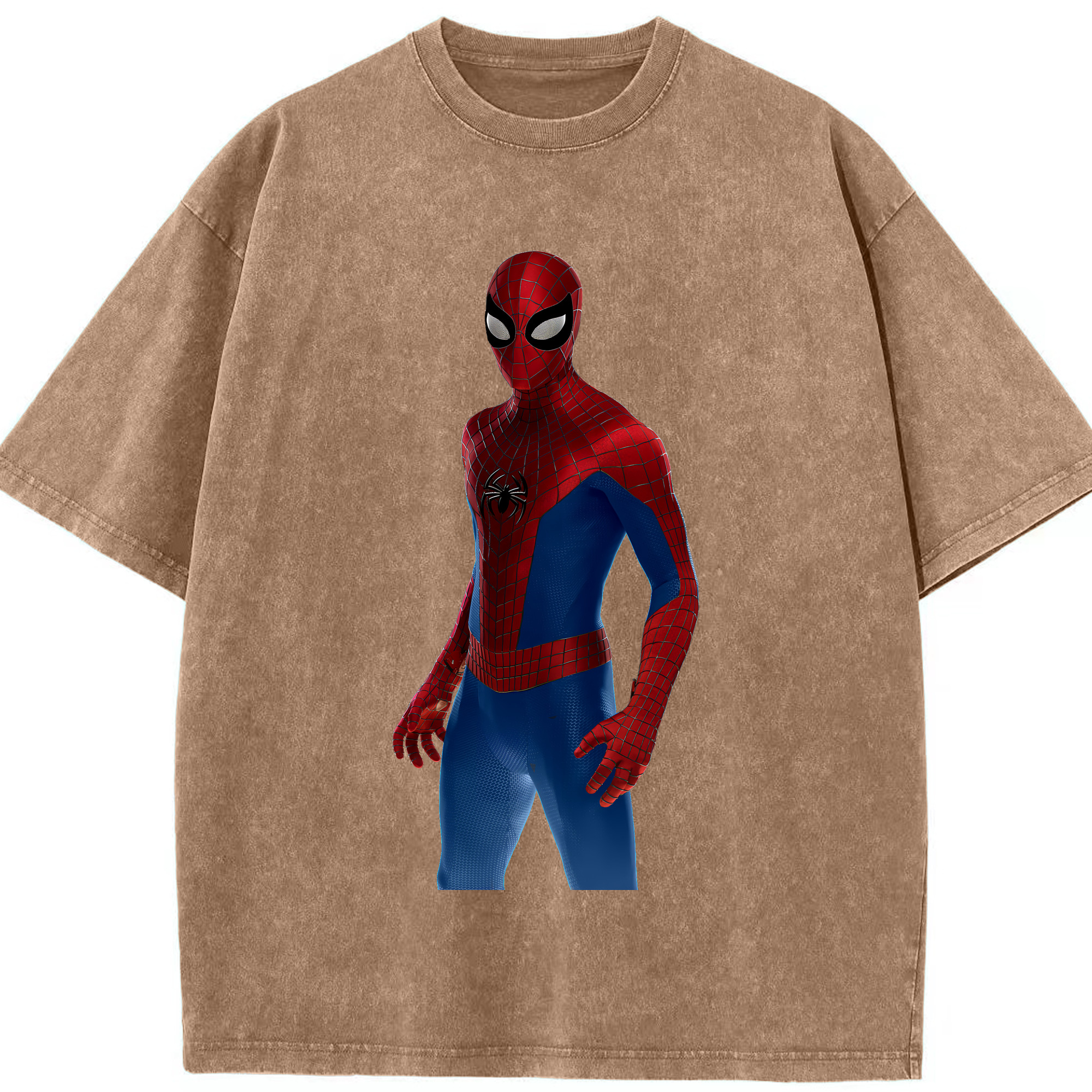 （画像用） Spider Man スパイダーマン 綿100% ヴィンテージ風 半袖Tシャツ（フロントプリント）