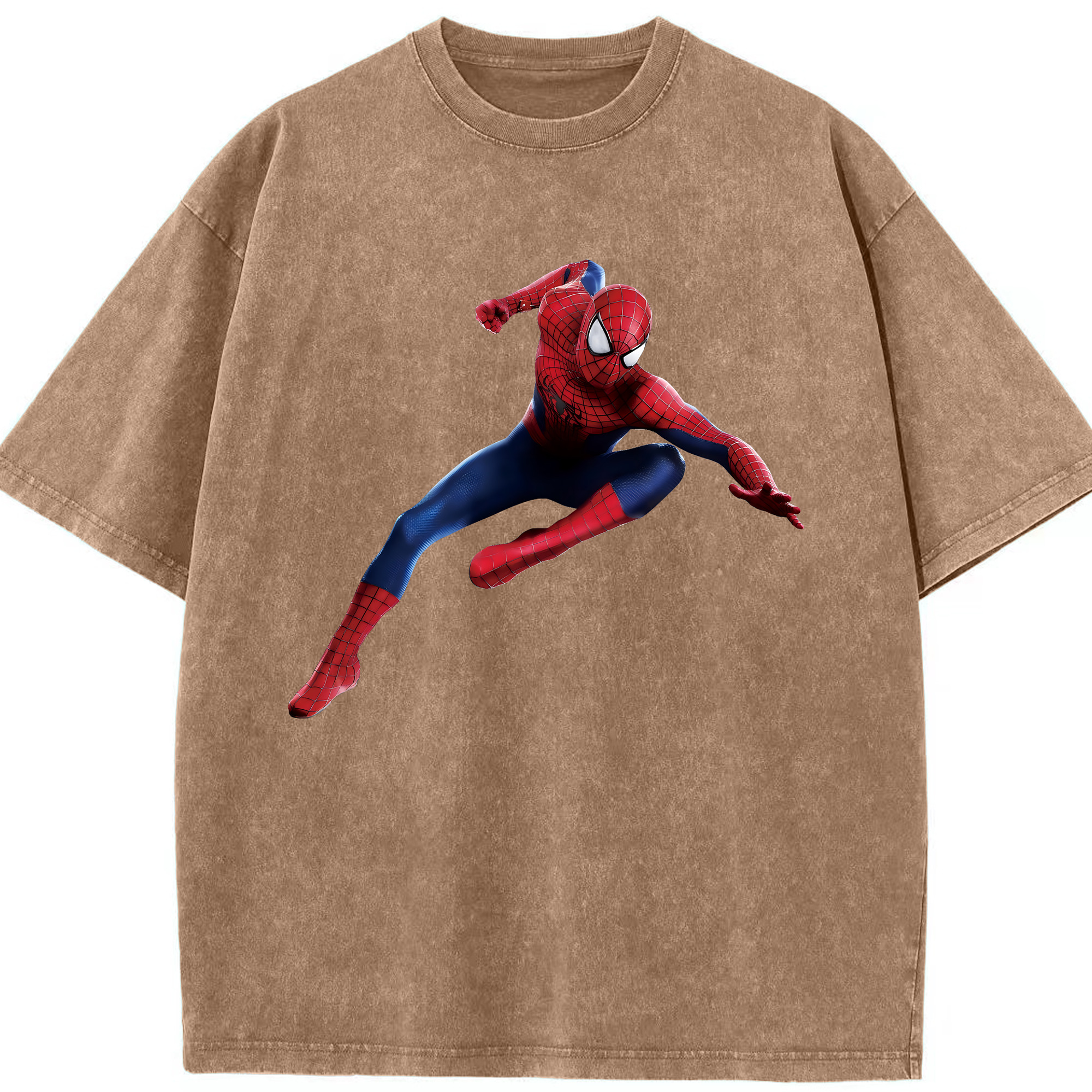 （画像用） Spider Man スパイダーマン 綿100% ヴィンテージ風 半袖Tシャツ（フロントプリント）
