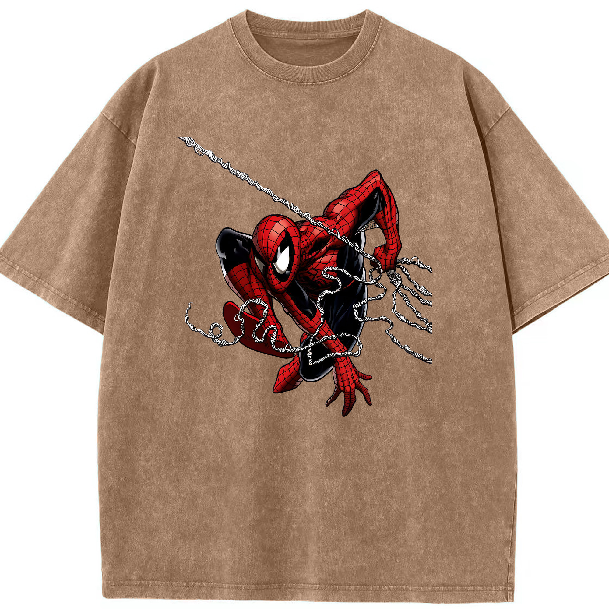 （画像用） Spider Man スパイダーマン 綿100% ヴィンテージ風 半袖Tシャツ（フロントプリント）
