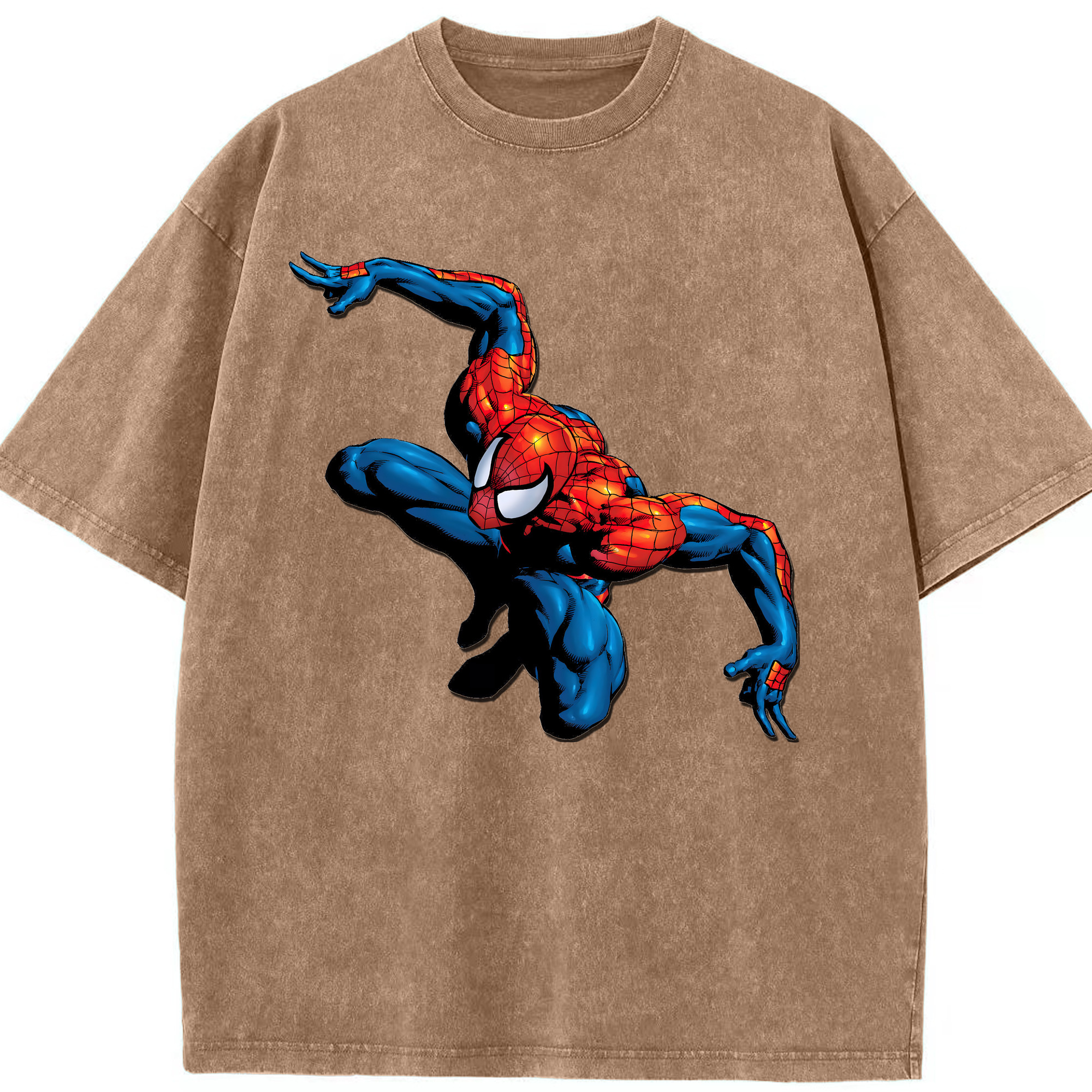 （画像用） Spider Man スパイダーマン 綿100% ヴィンテージ風 半袖Tシャツ（フロントプリント）
