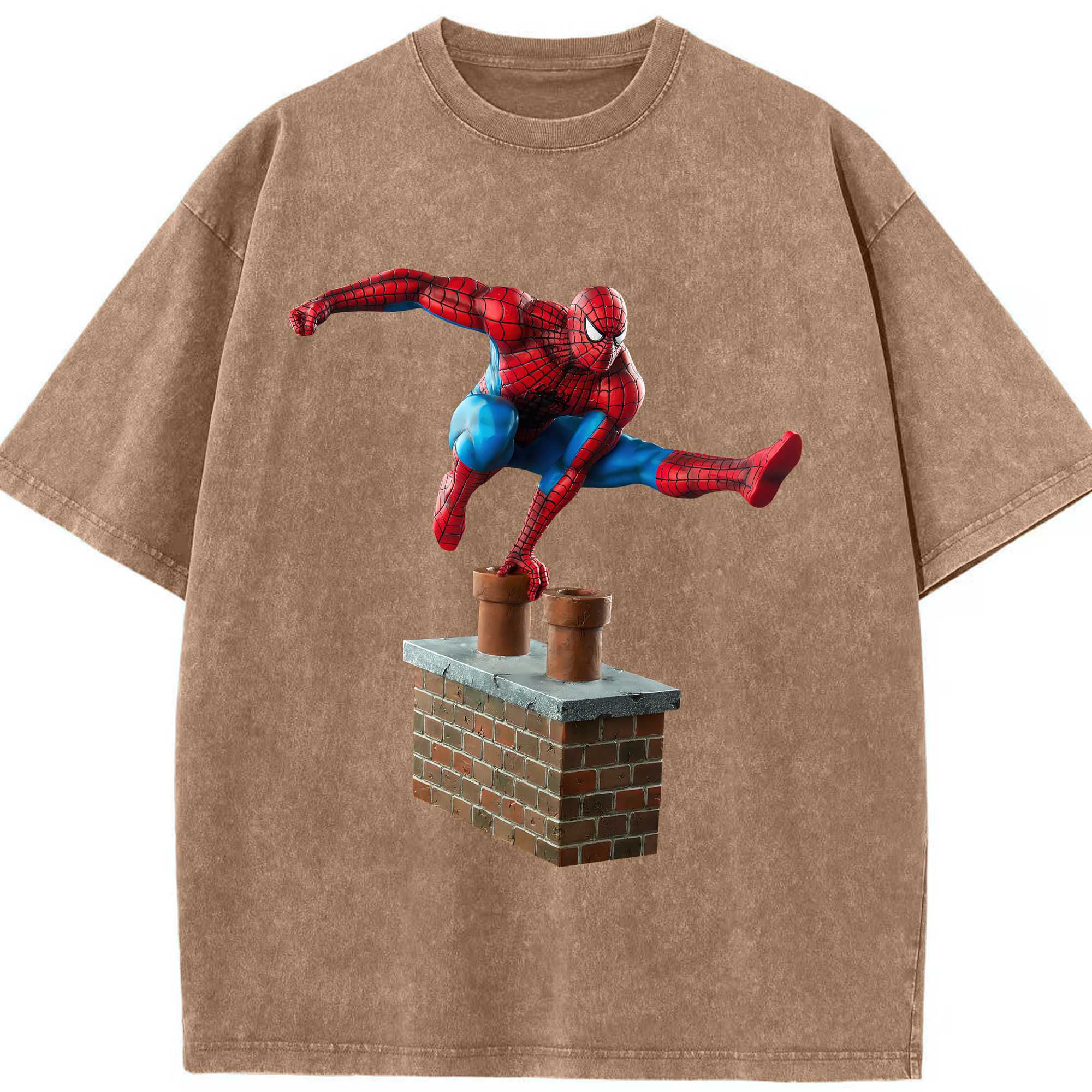 （画像用） Spider Man スパイダーマン 綿100% ヴィンテージ風 半袖Tシャツ（フロントプリント）