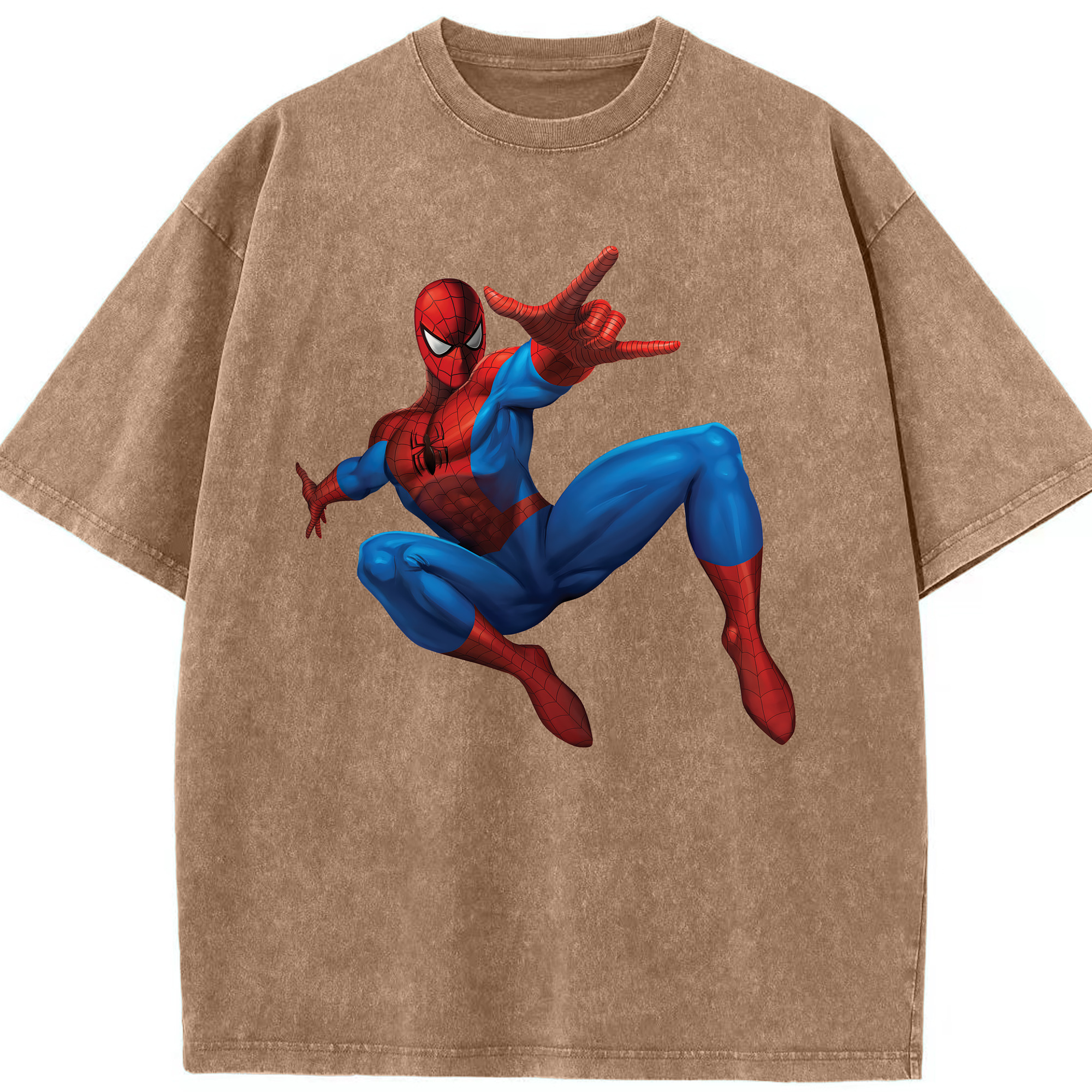 （画像用） Spider Man スパイダーマン 綿100% ヴィンテージ風 半袖Tシャツ（フロントプリント）