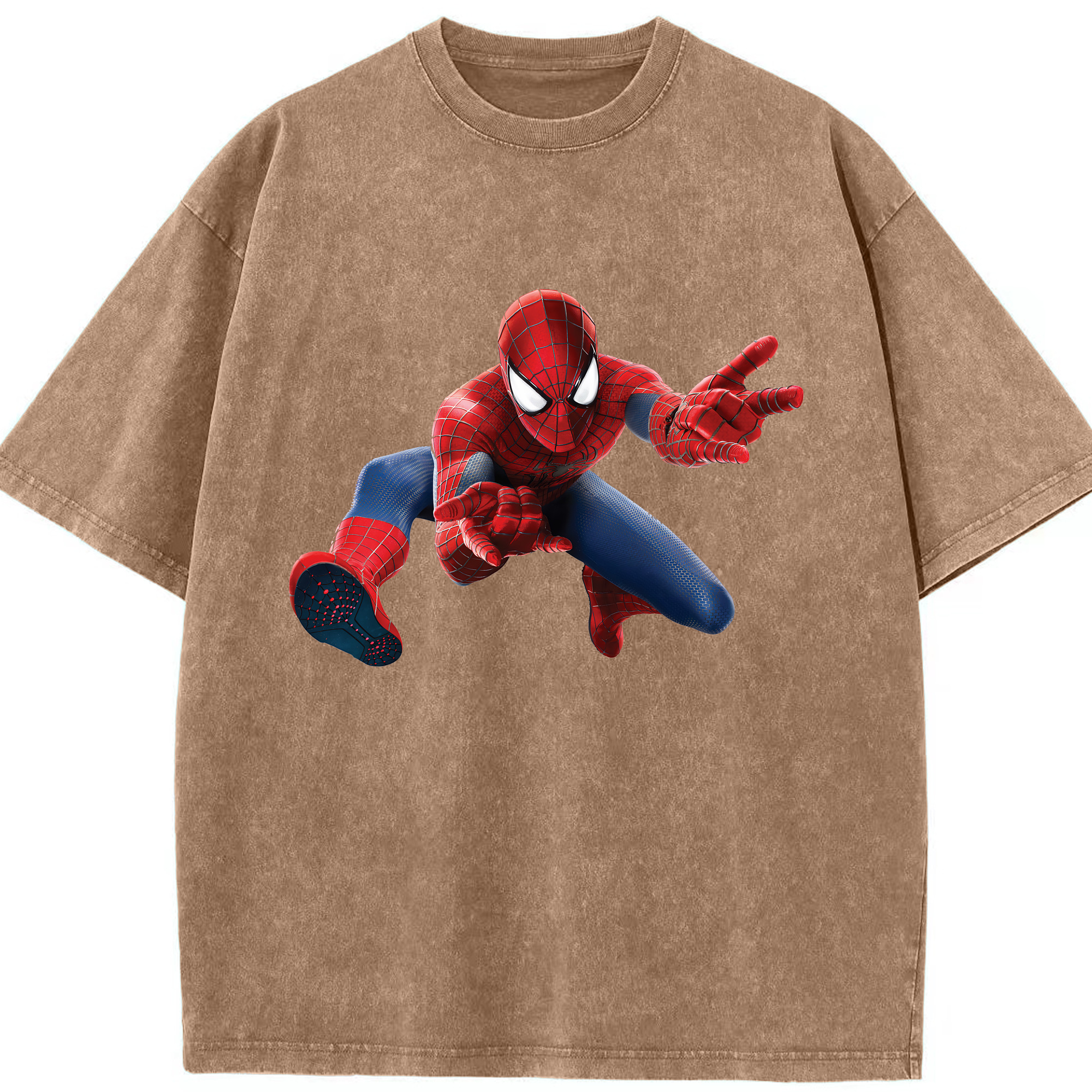 （画像用） Spider Man スパイダーマン 綿100% ヴィンテージ風 半袖Tシャツ（フロントプリント）
