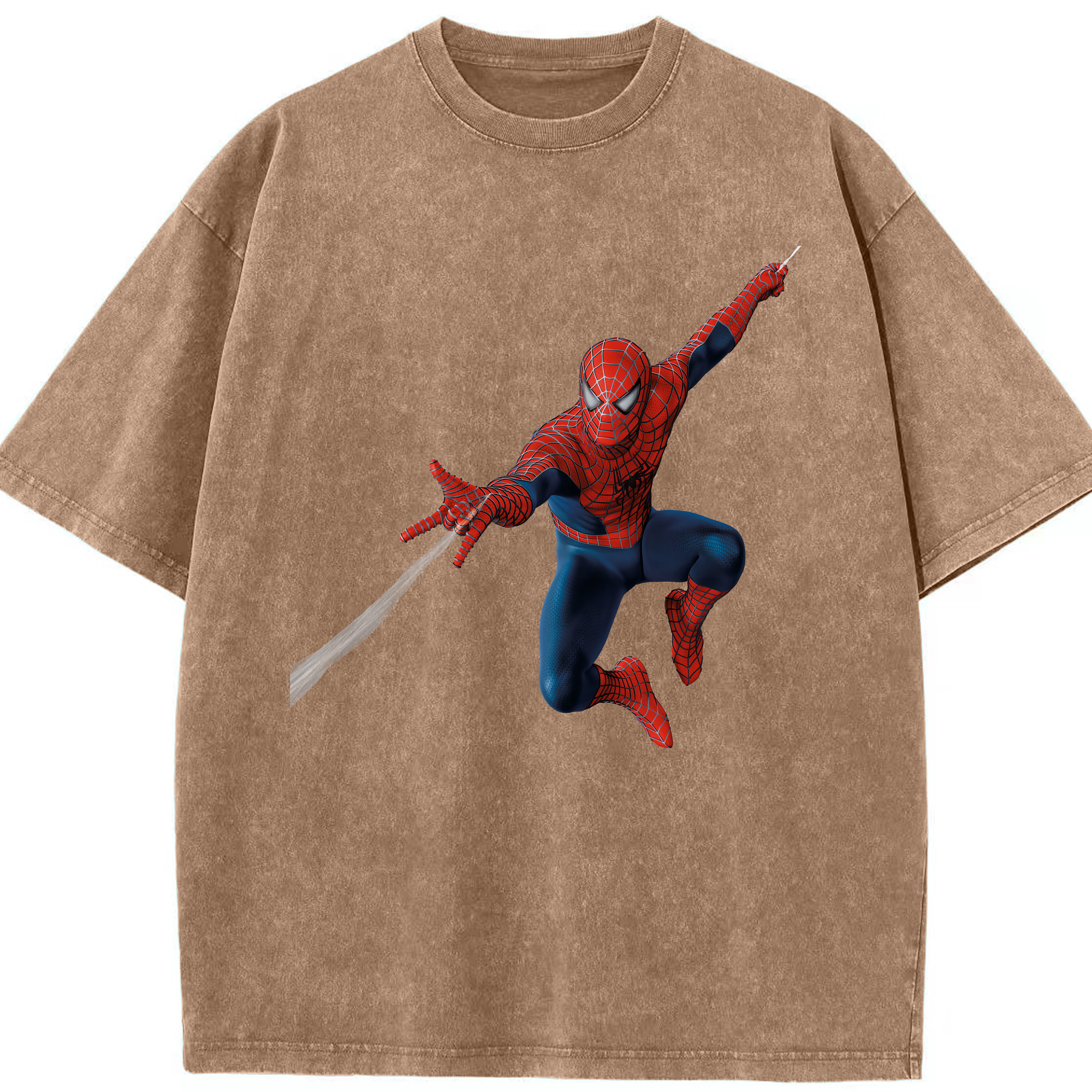 （画像用） Spider Man スパイダーマン 綿100% ヴィンテージ風 半袖Tシャツ（フロントプリント）