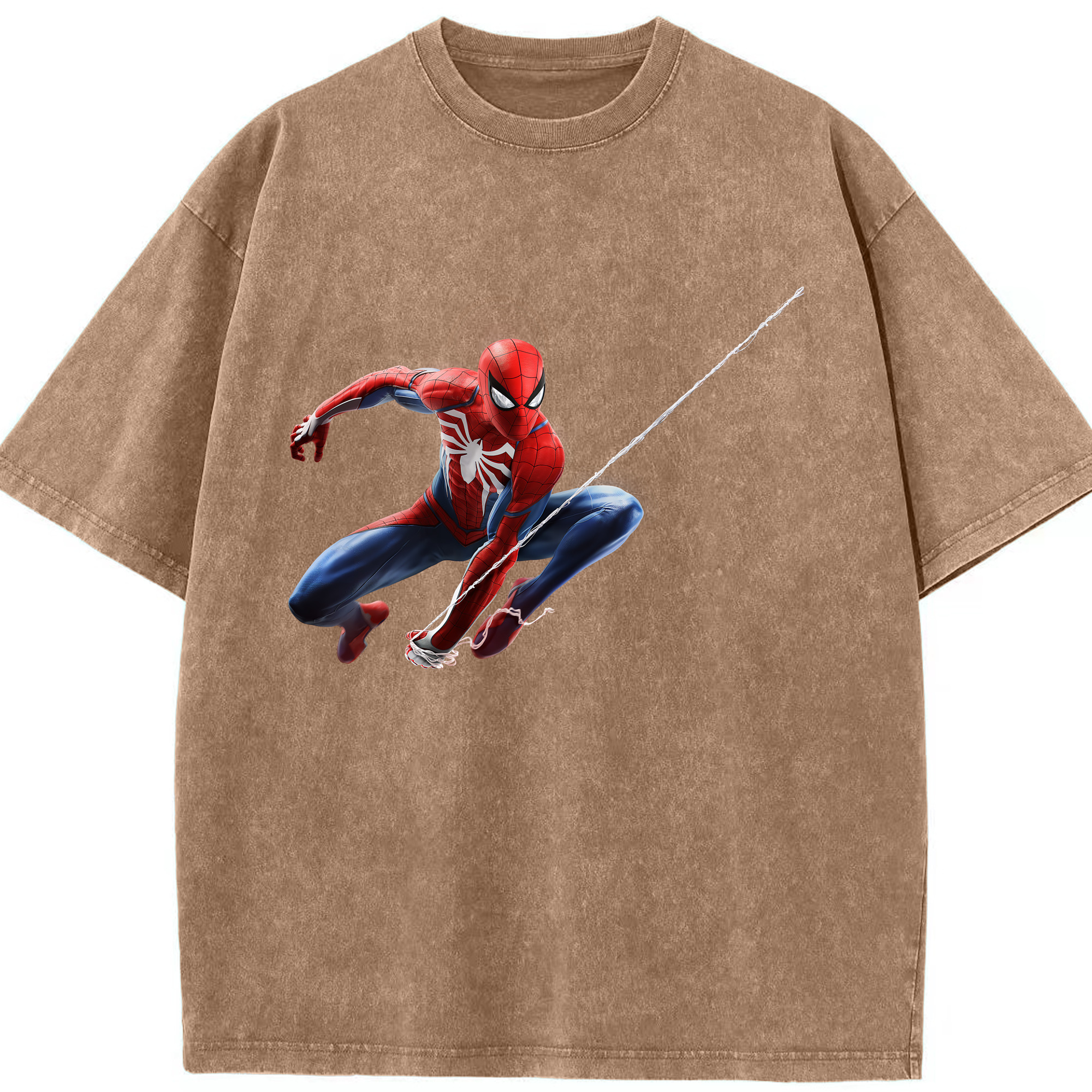 （画像用） Spider Man スパイダーマン 綿100% ヴィンテージ風 半袖Tシャツ（フロントプリント）
