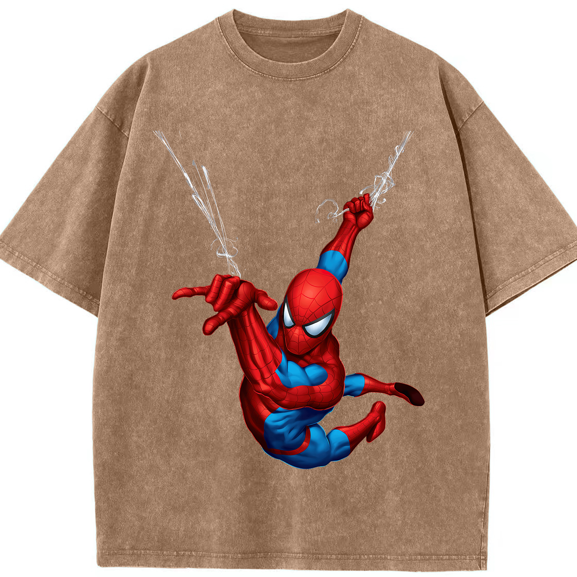 （画像用） Spider Man スパイダーマン 綿100% ヴィンテージ風 半袖Tシャツ（フロントプリント）