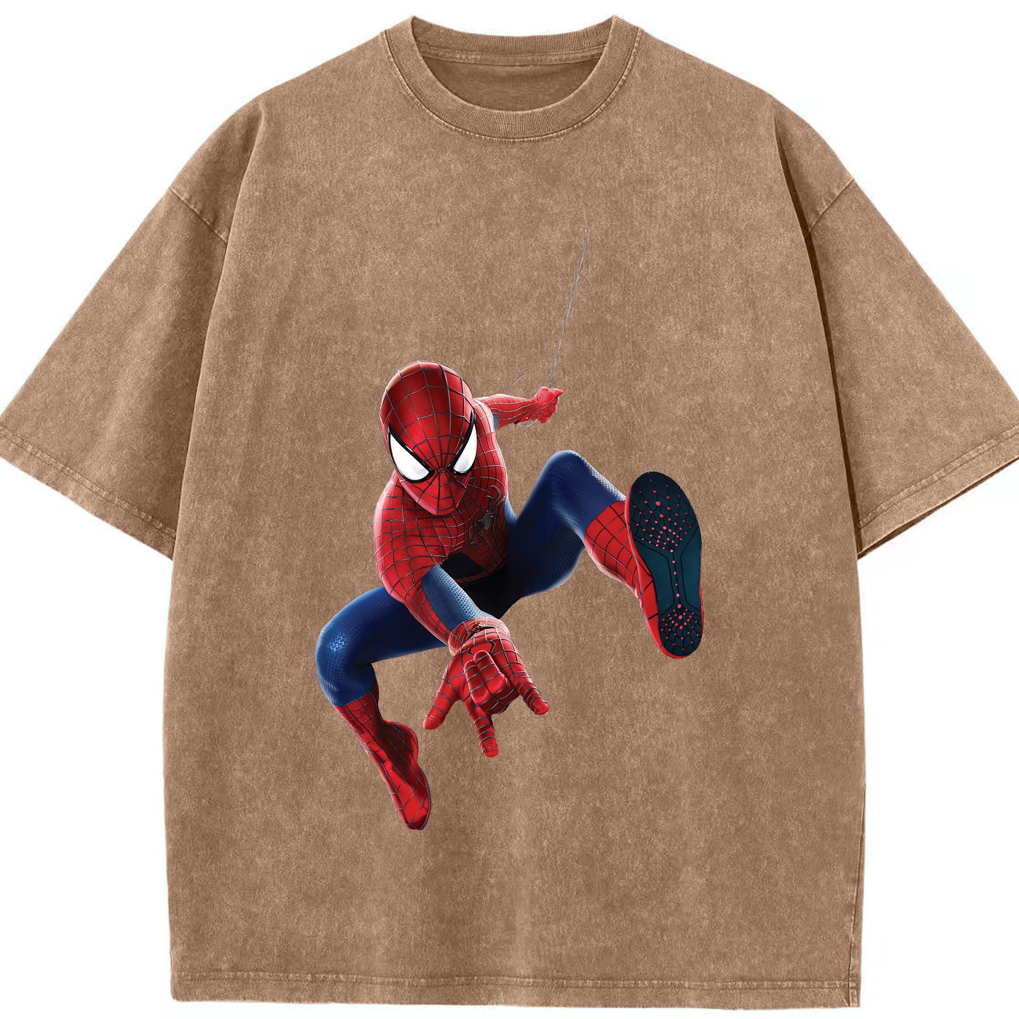 （画像用） Spider Man スパイダーマン 綿100% ヴィンテージ風 半袖Tシャツ（フロントプリント）