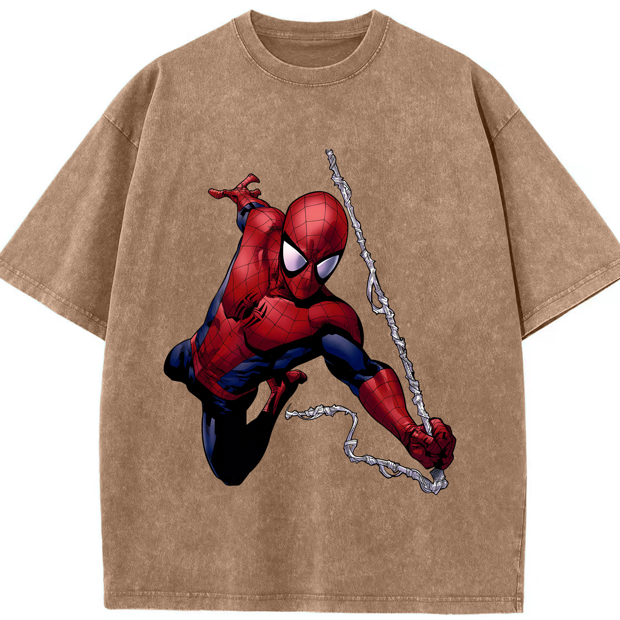 （画像用） Spider Man スパイダーマン 綿100% ヴィンテージ風 半袖Tシャツ（フロントプリント）