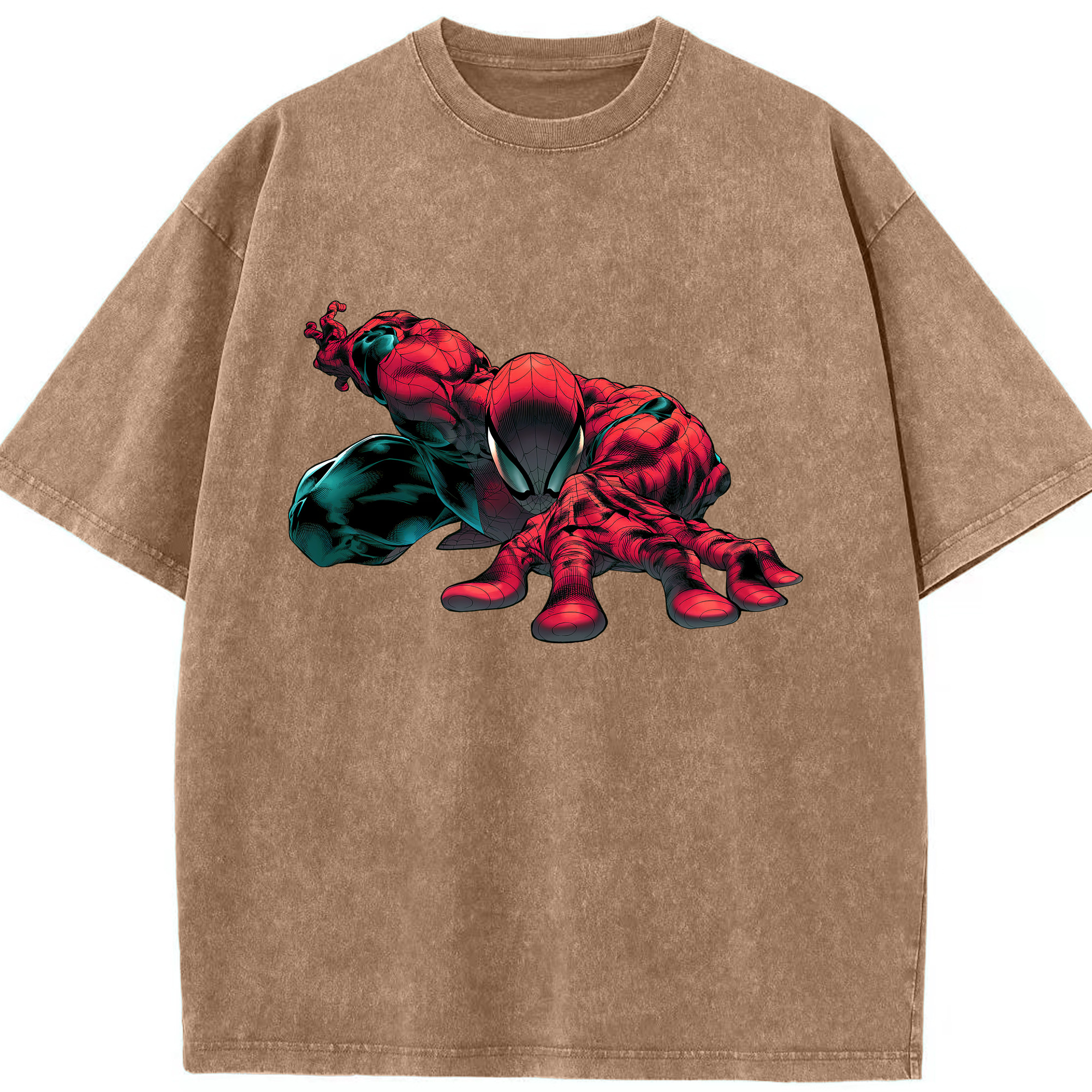 （画像用） Spider Man スパイダーマン 綿100% ヴィンテージ風 半袖Tシャツ（フロントプリント）