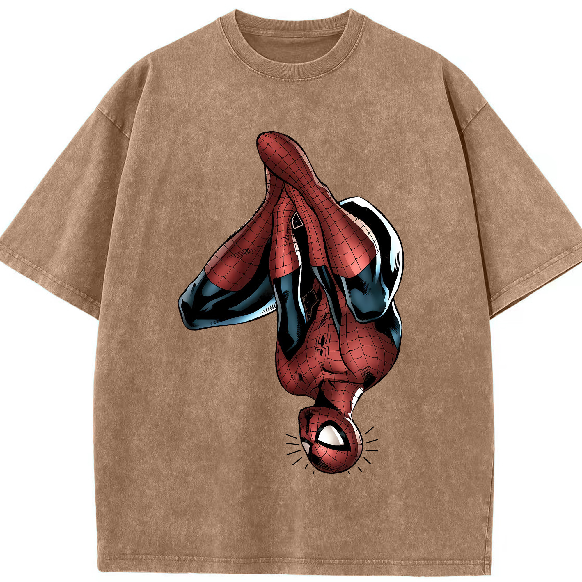 （画像用） Spider Man スパイダーマン 綿100% ヴィンテージ風 半袖Tシャツ（フロントプリント）
