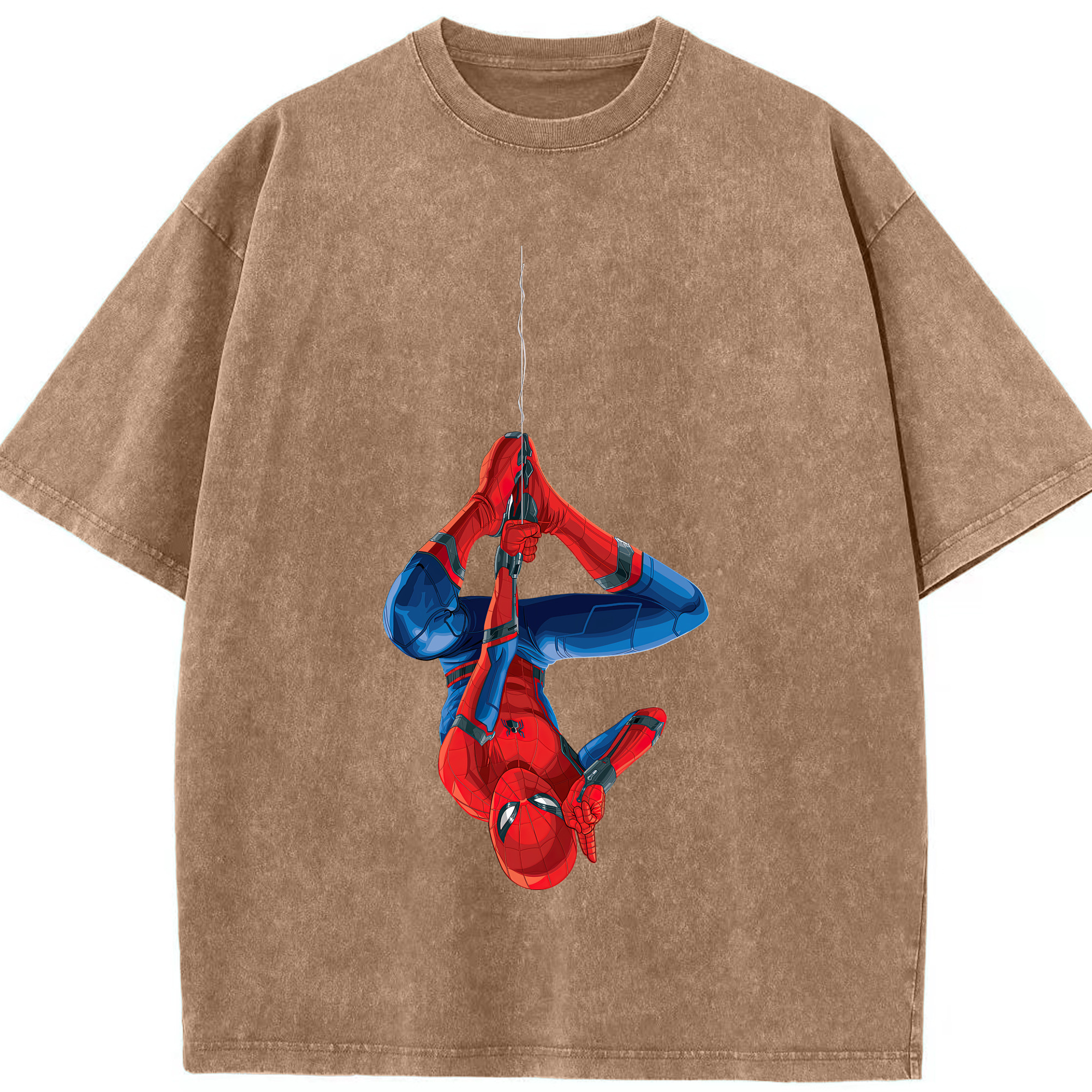 （画像用） Spider Man スパイダーマン 綿100% ヴィンテージ風 半袖Tシャツ（フロントプリント）