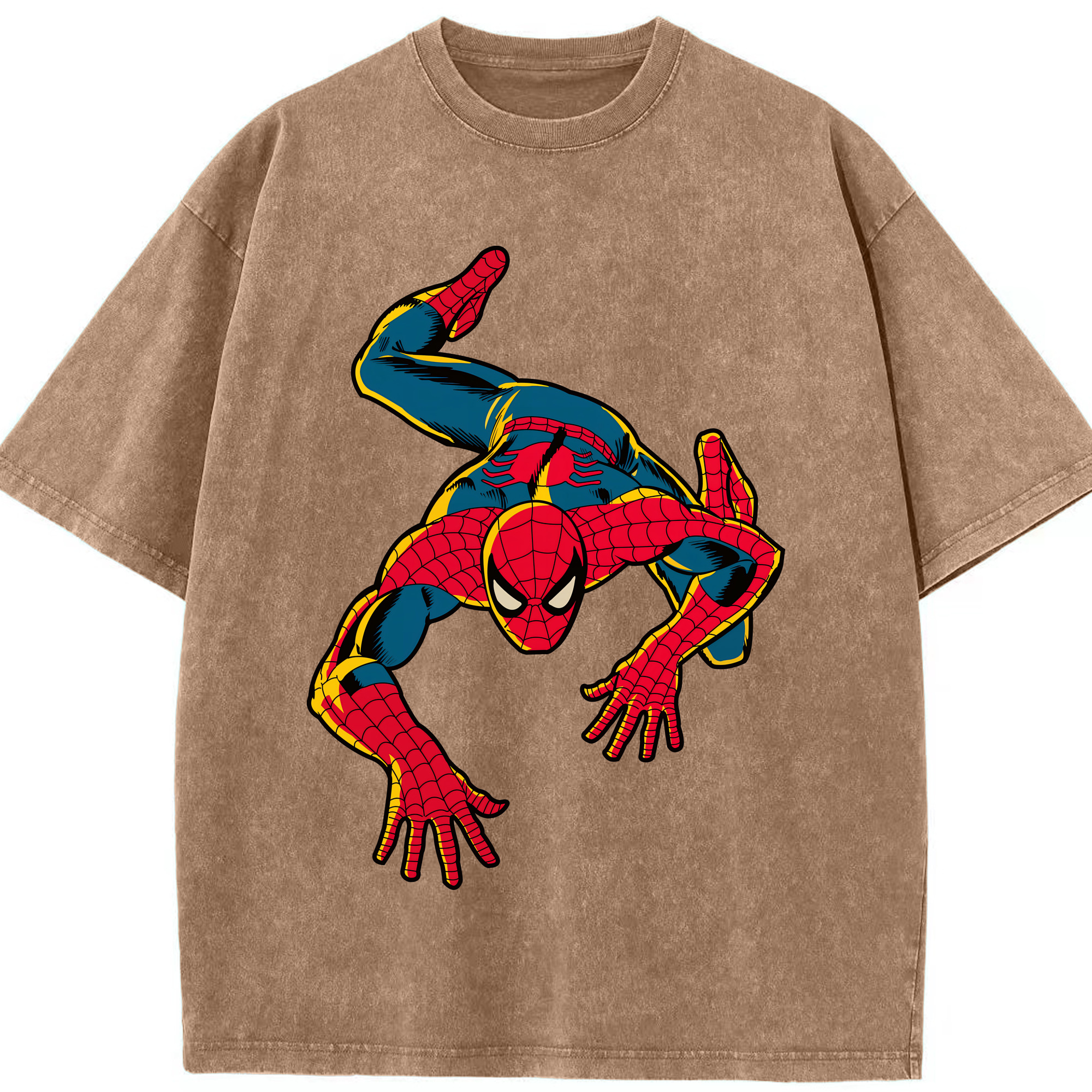 （画像用） Spider Man スパイダーマン 綿100% ヴィンテージ風 半袖Tシャツ（フロントプリント）