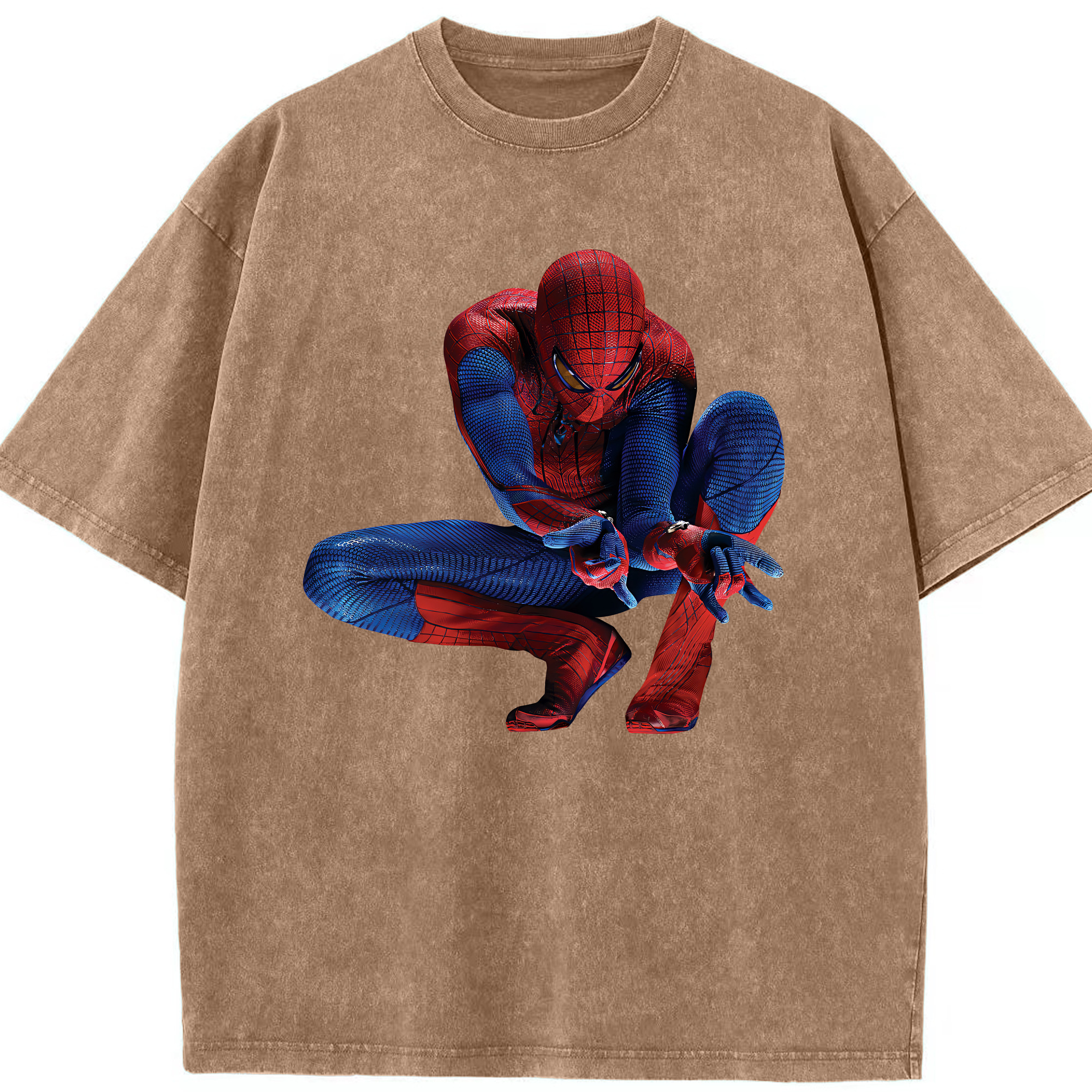 （画像用） Spider Man スパイダーマン 綿100% ヴィンテージ風 半袖Tシャツ（フロントプリント）