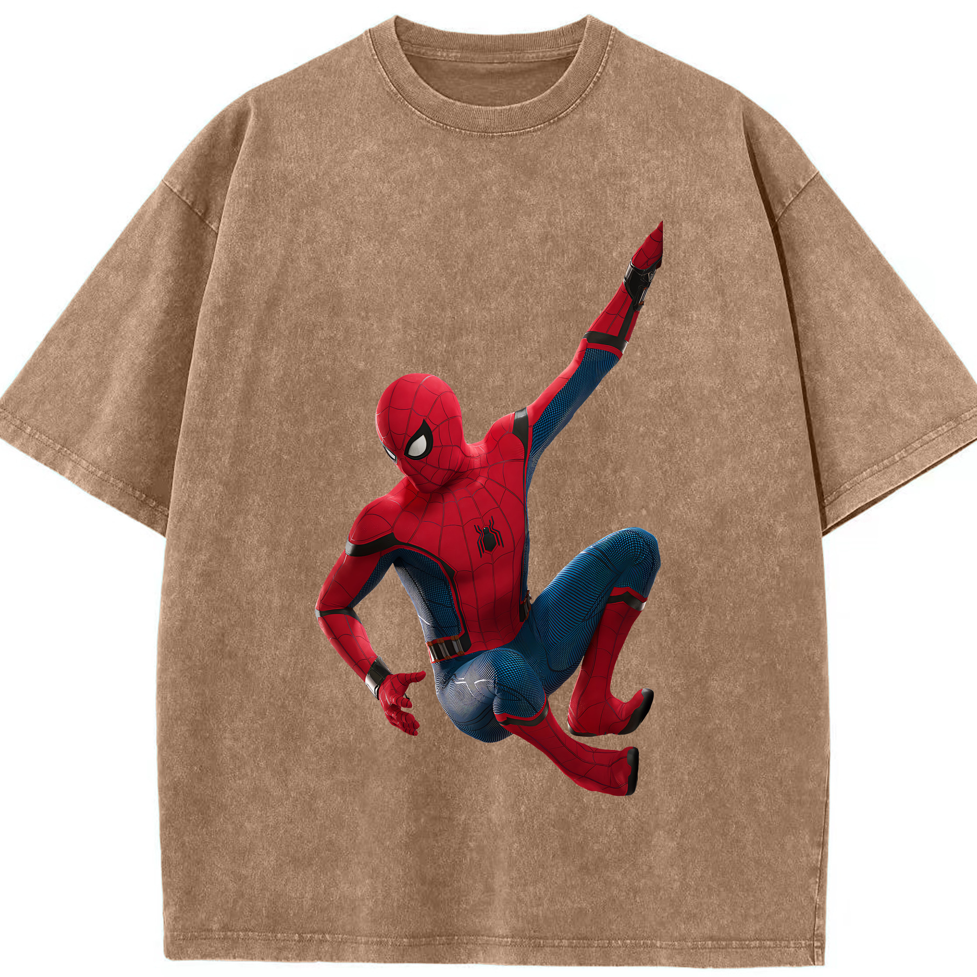 （画像用） Spider Man スパイダーマン 綿100% ヴィンテージ風 半袖Tシャツ（フロントプリント）