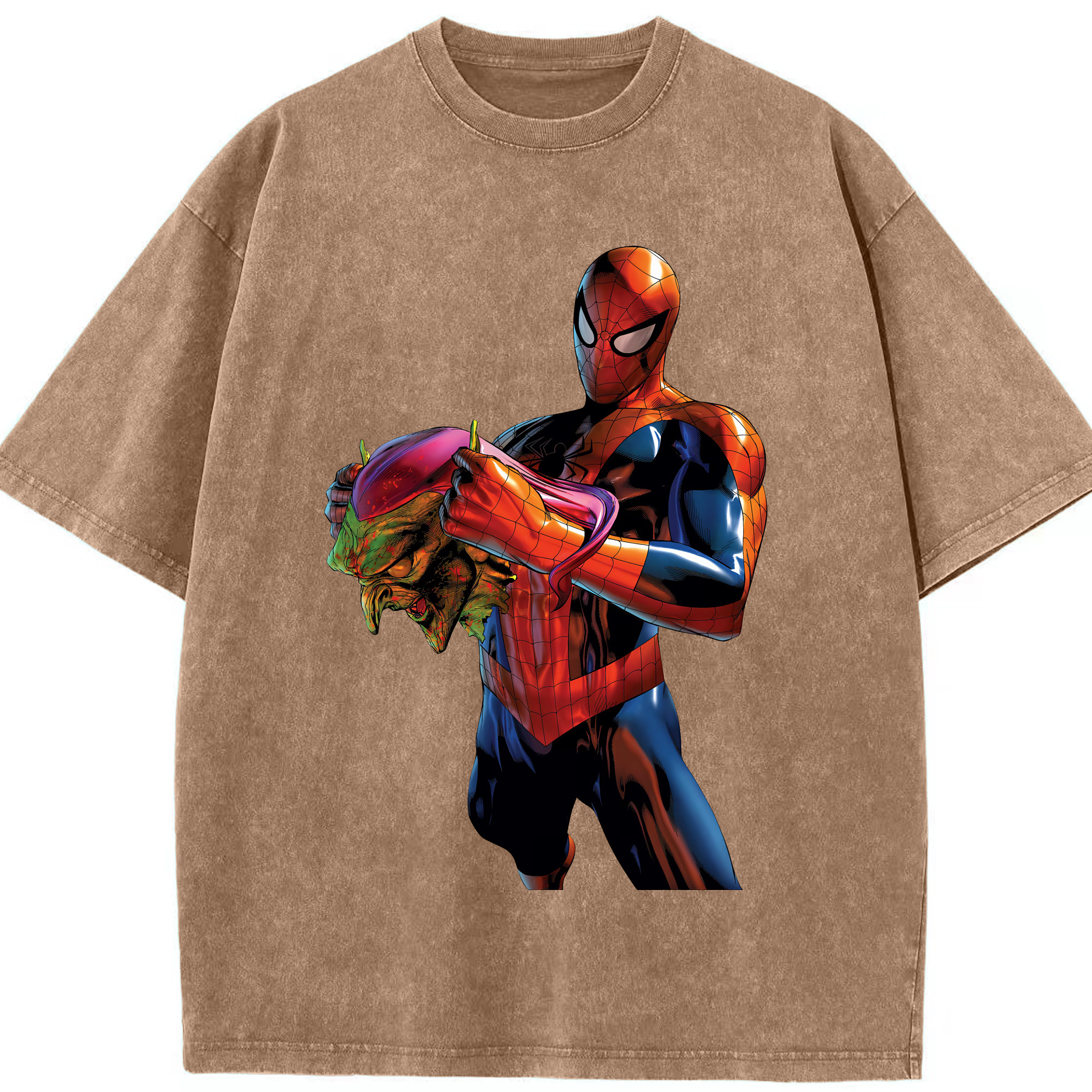 （画像用） Spider Man スパイダーマン 綿100% ヴィンテージ風 半袖Tシャツ（フロントプリント）