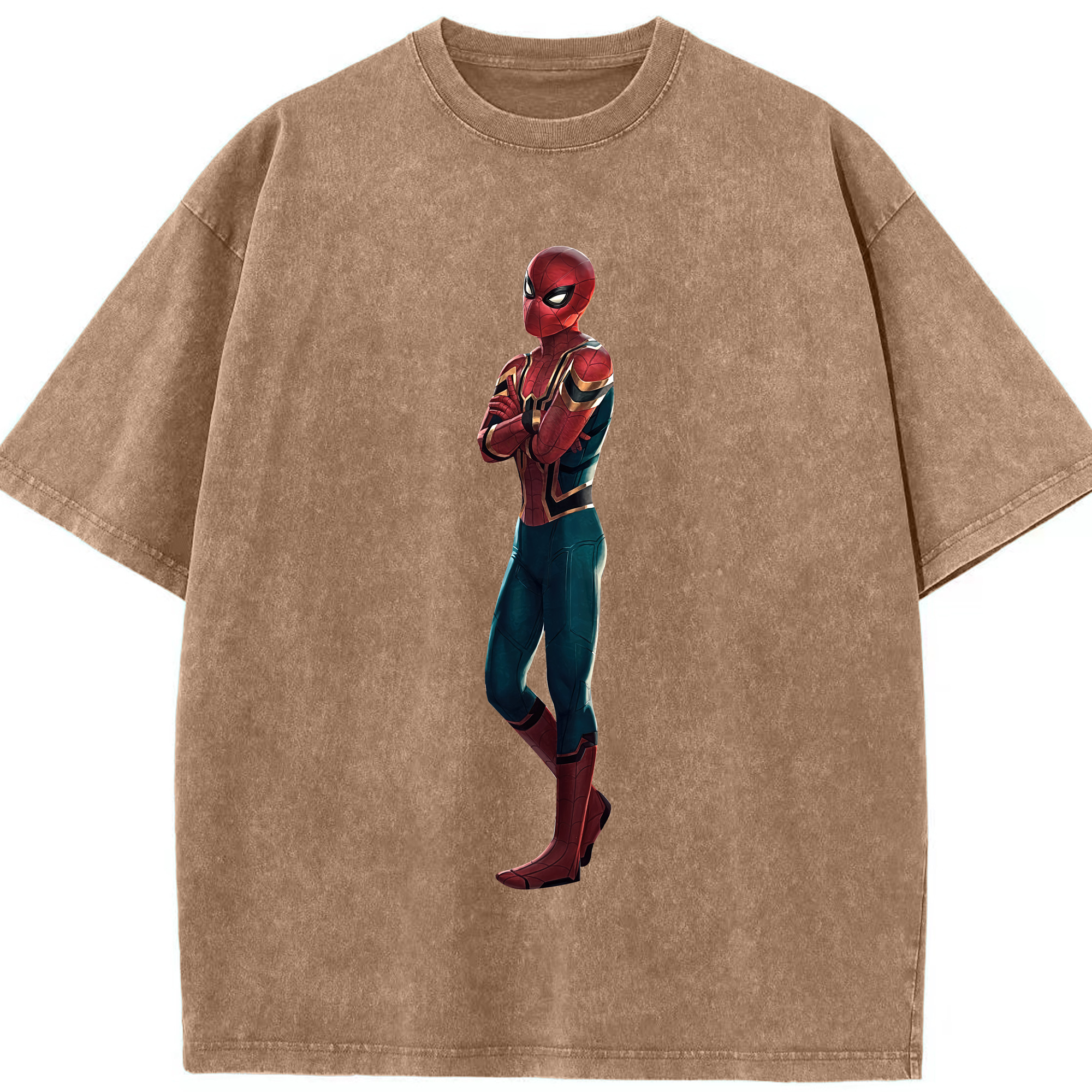 （画像用） Spider Man スパイダーマン 綿100% ヴィンテージ風 半袖Tシャツ（フロントプリント）