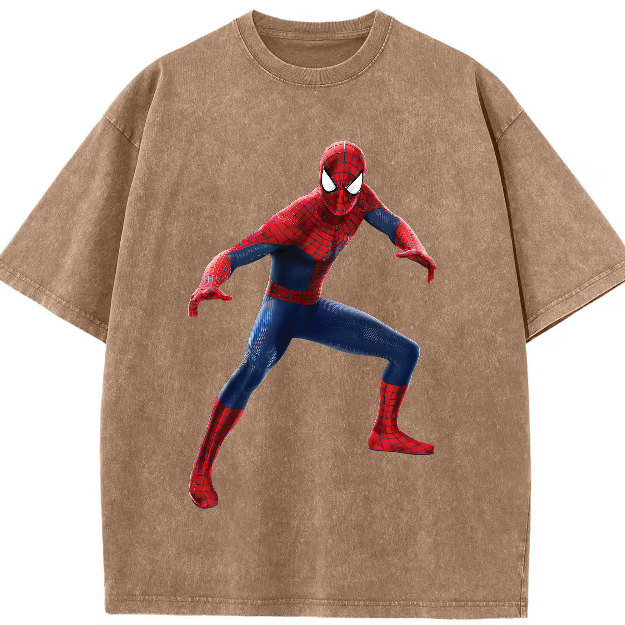 （画像用） Spider Man スパイダーマン 綿100% ヴィンテージ風 半袖Tシャツ（フロントプリント）