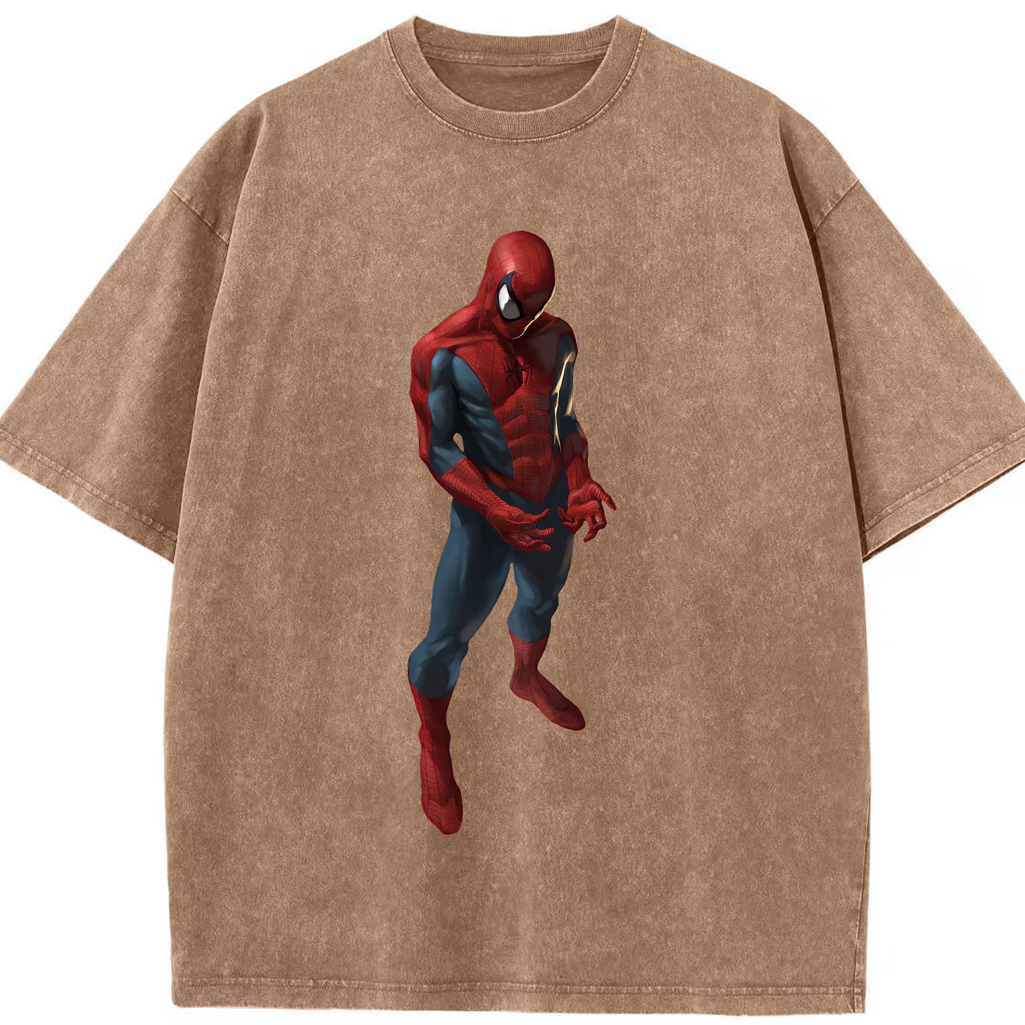 （画像用） Spider Man スパイダーマン 綿100% ヴィンテージ風 半袖Tシャツ（フロントプリント）