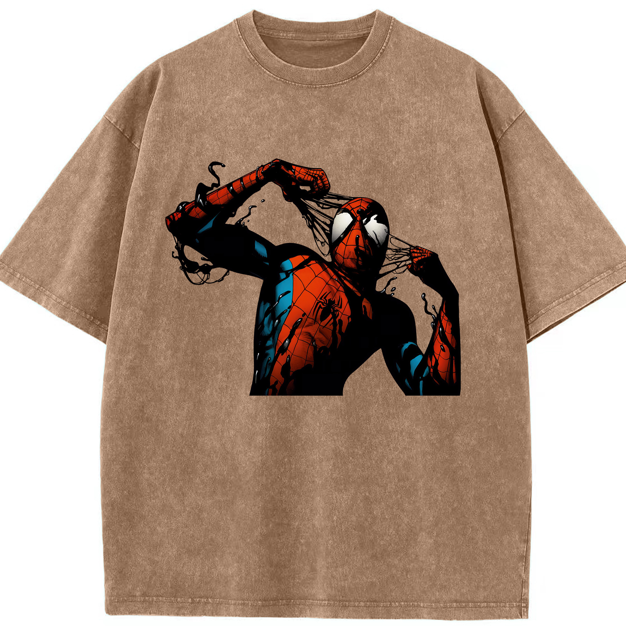 （画像用） Spider Man スパイダーマン 綿100% ヴィンテージ風 半袖Tシャツ（フロントプリント）
