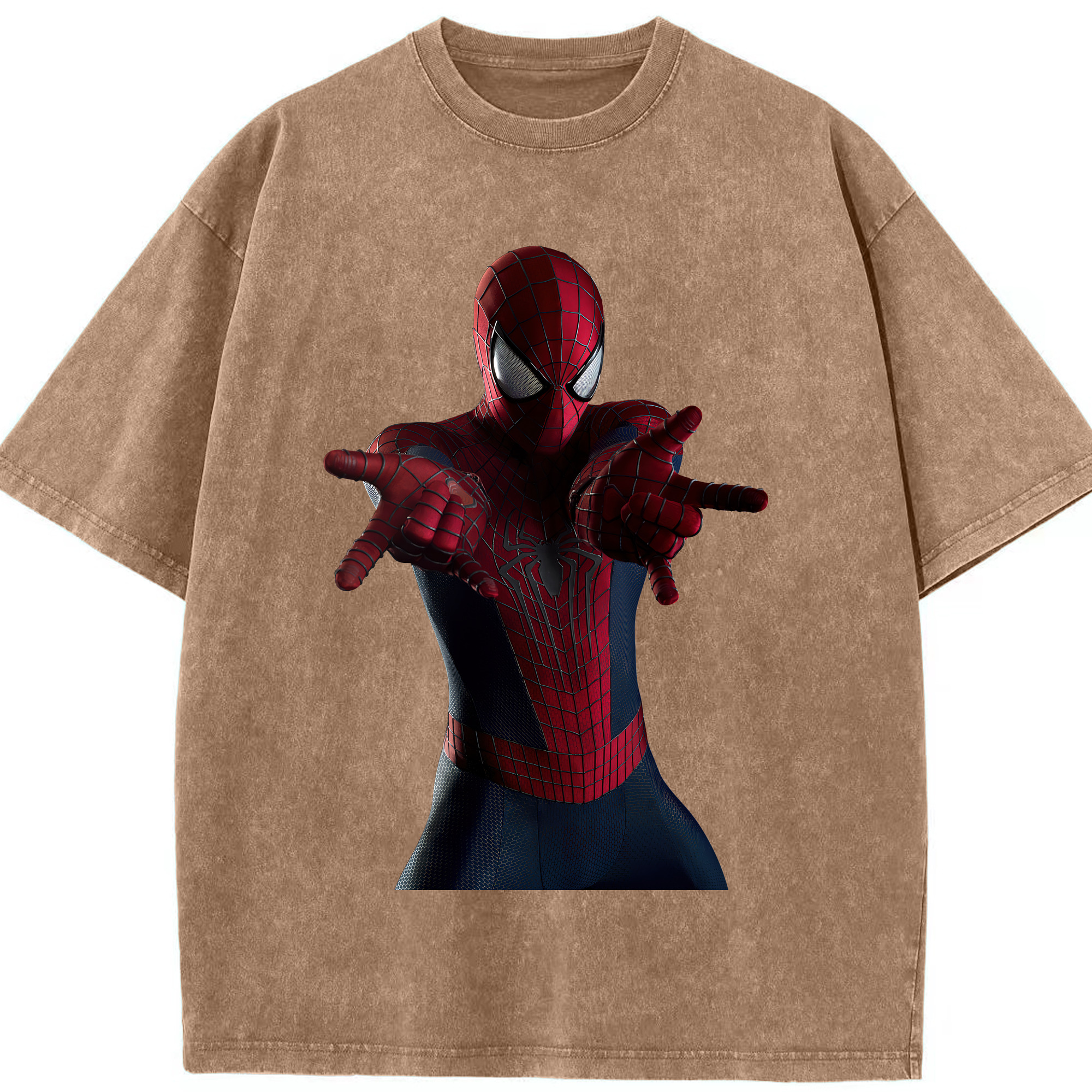 （画像用） Spider Man スパイダーマン 綿100% ヴィンテージ風 半袖Tシャツ（フロントプリント）