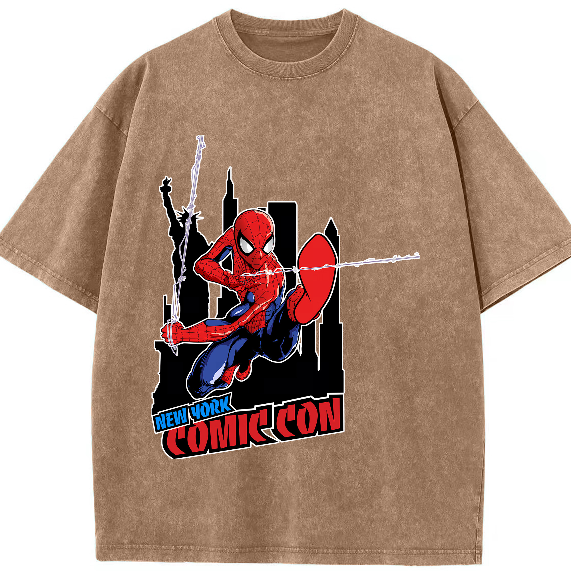 （画像用） Spider Man スパイダーマン 綿100% ヴィンテージ風 半袖Tシャツ（フロントプリント）