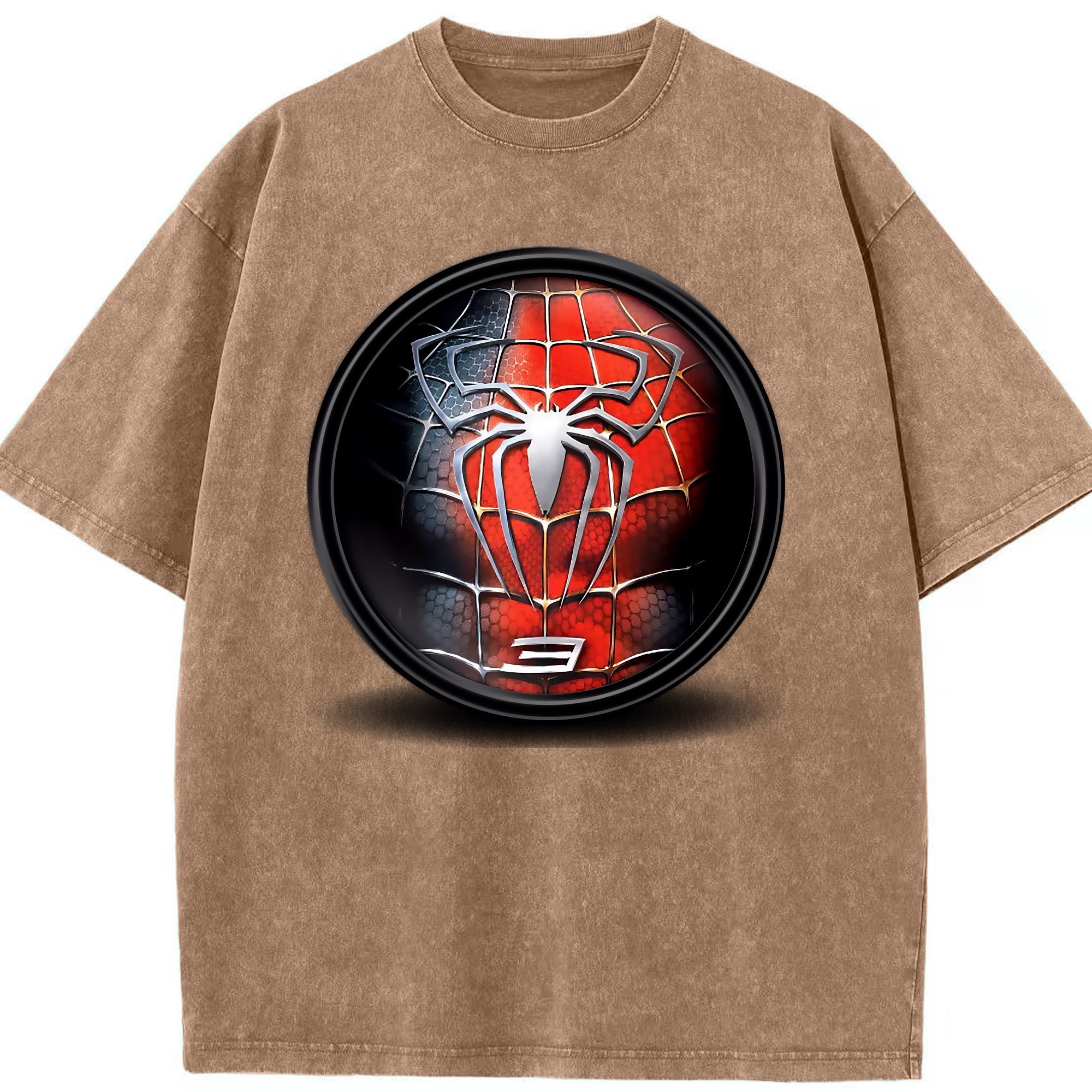 （画像用） Spider Man スパイダーマン 綿100% ヴィンテージ風 半袖Tシャツ（フロントプリント）