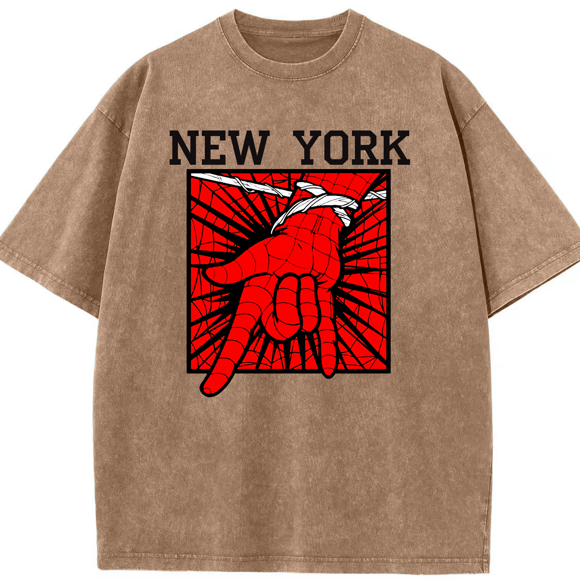 （画像用） Spider Man スパイダーマン 綿100% ヴィンテージ風 半袖Tシャツ（フロントプリント）