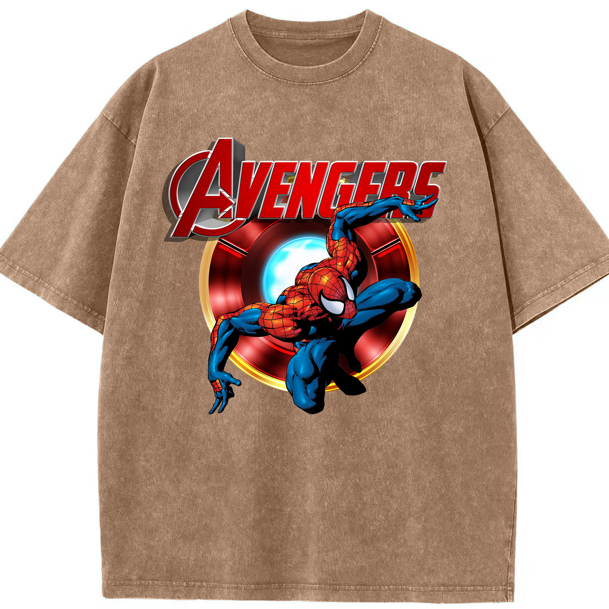（画像用） Spider Man スパイダーマン 綿100% ヴィンテージ風 半袖Tシャツ（フロントプリント）