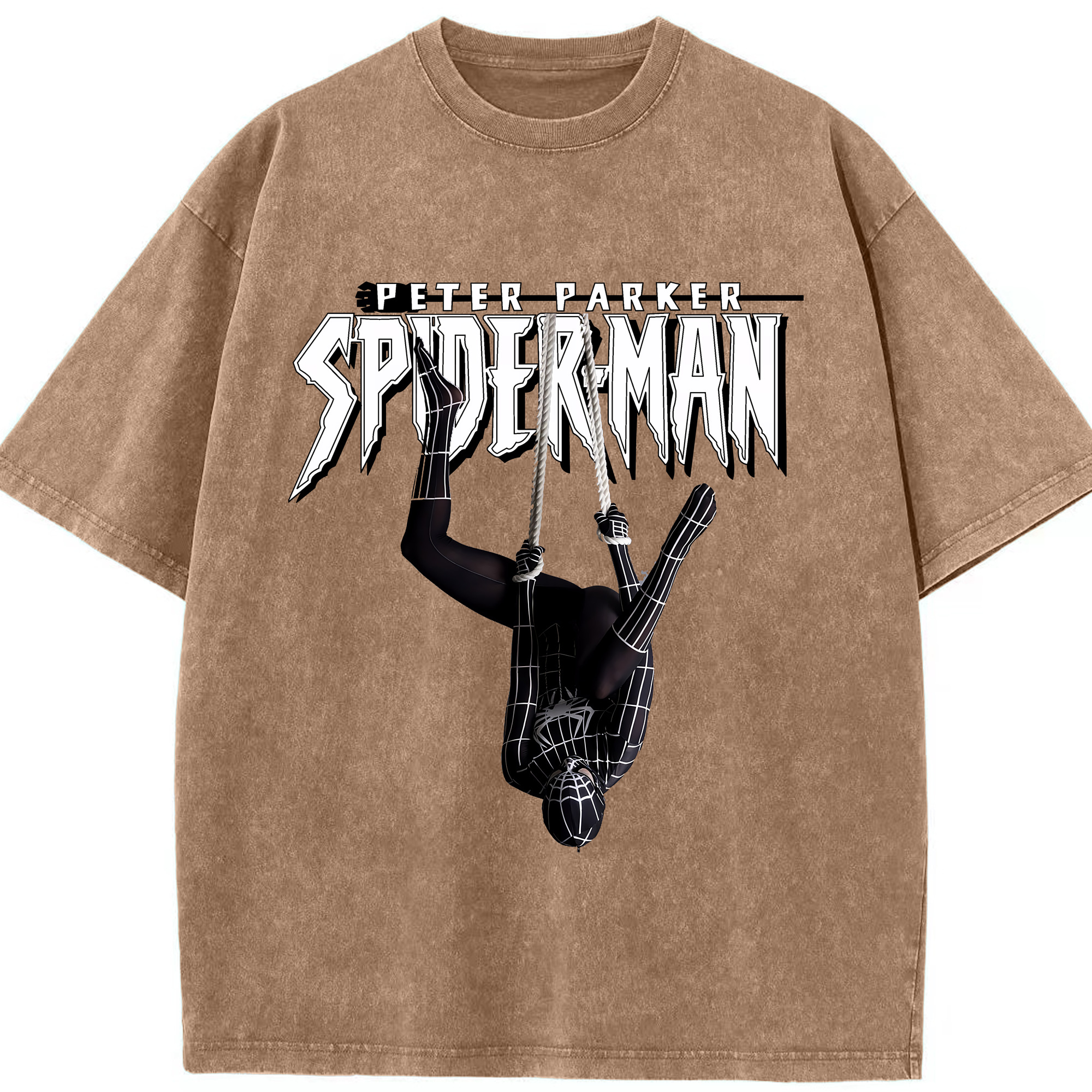 （画像用） Spider Man スパイダーマン 綿100% ヴィンテージ風 半袖Tシャツ（フロントプリント）