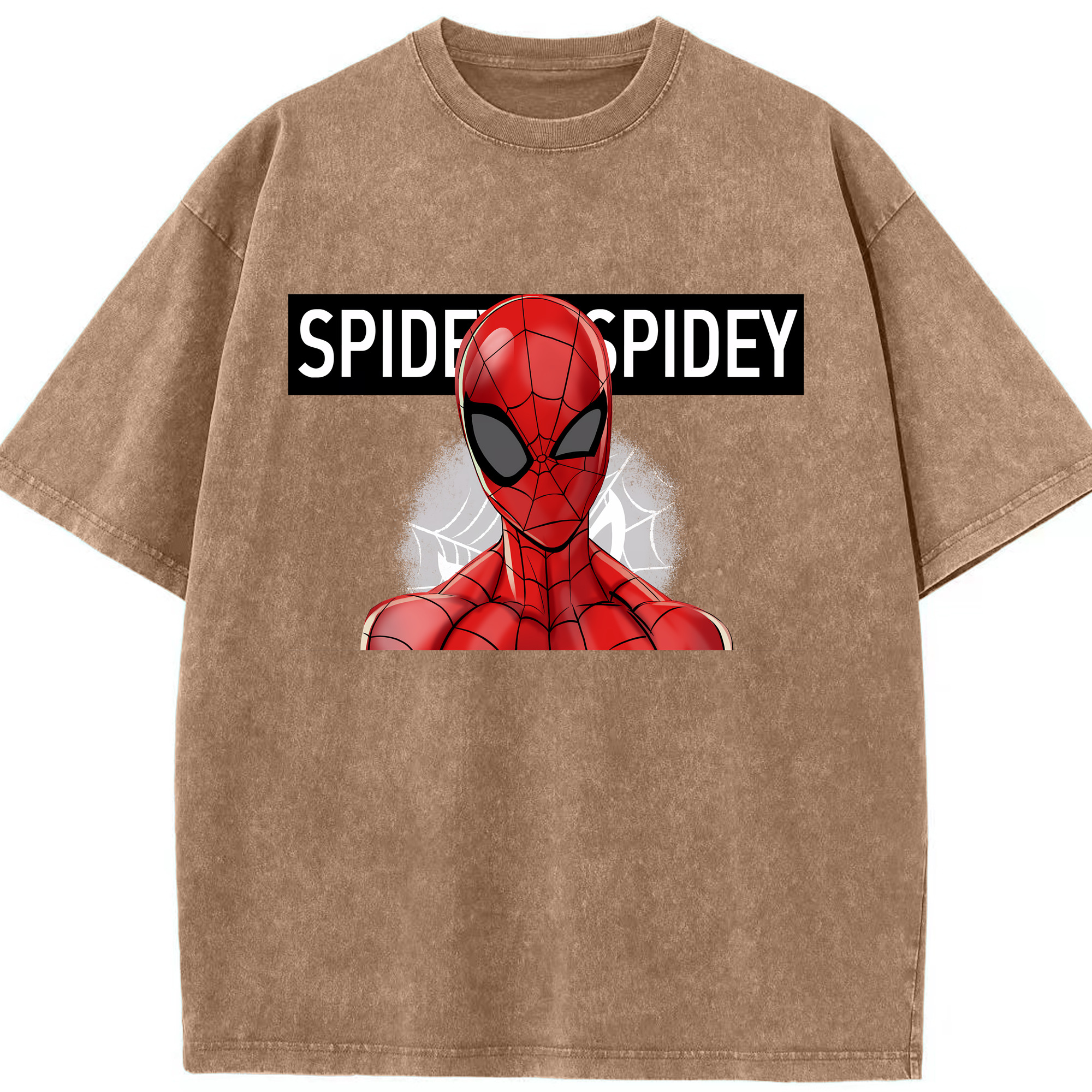 （画像用） Spider Man スパイダーマン 綿100% ヴィンテージ風 半袖Tシャツ（フロントプリント）