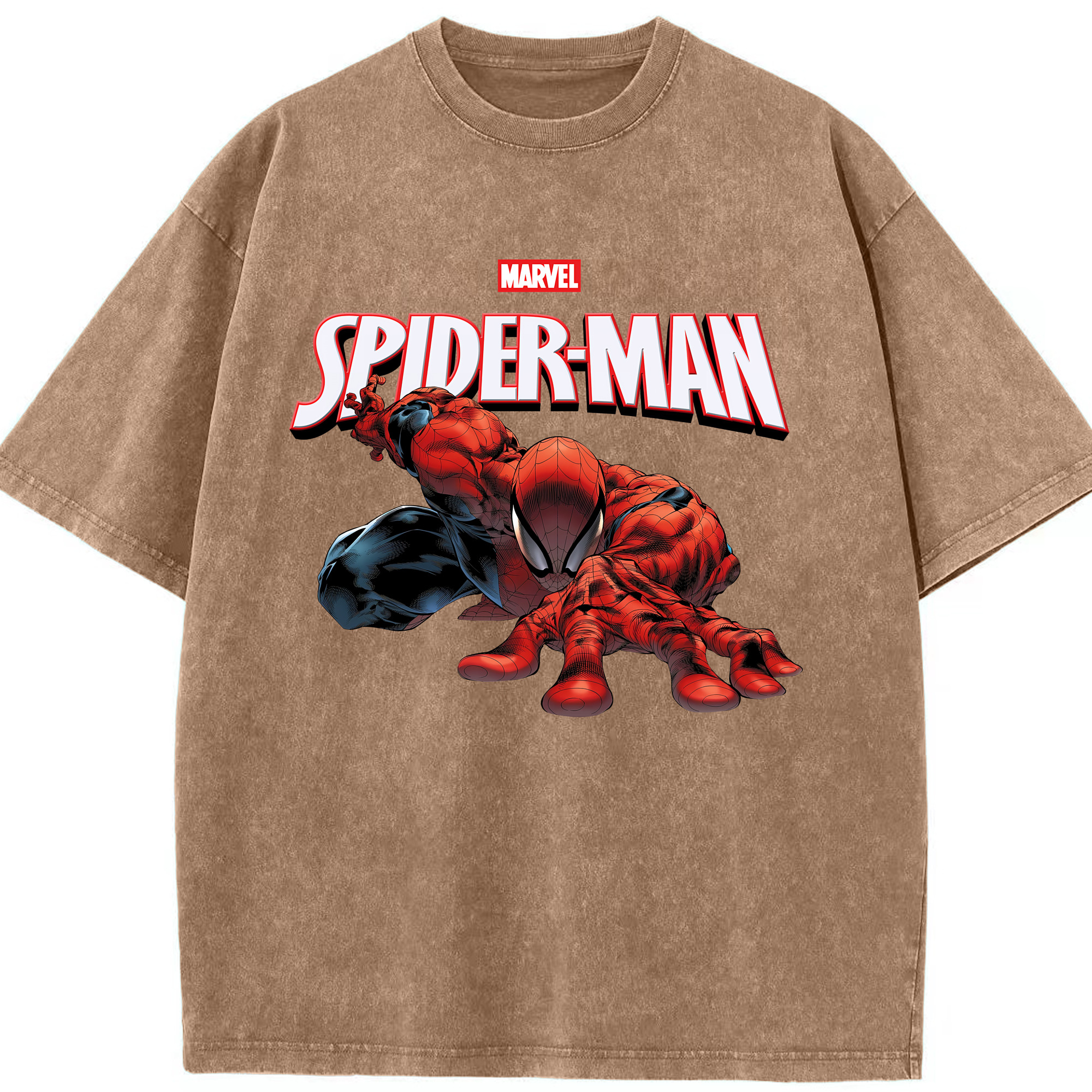 （画像用） Spider Man スパイダーマン 綿100% ヴィンテージ風 半袖Tシャツ（フロントプリント）