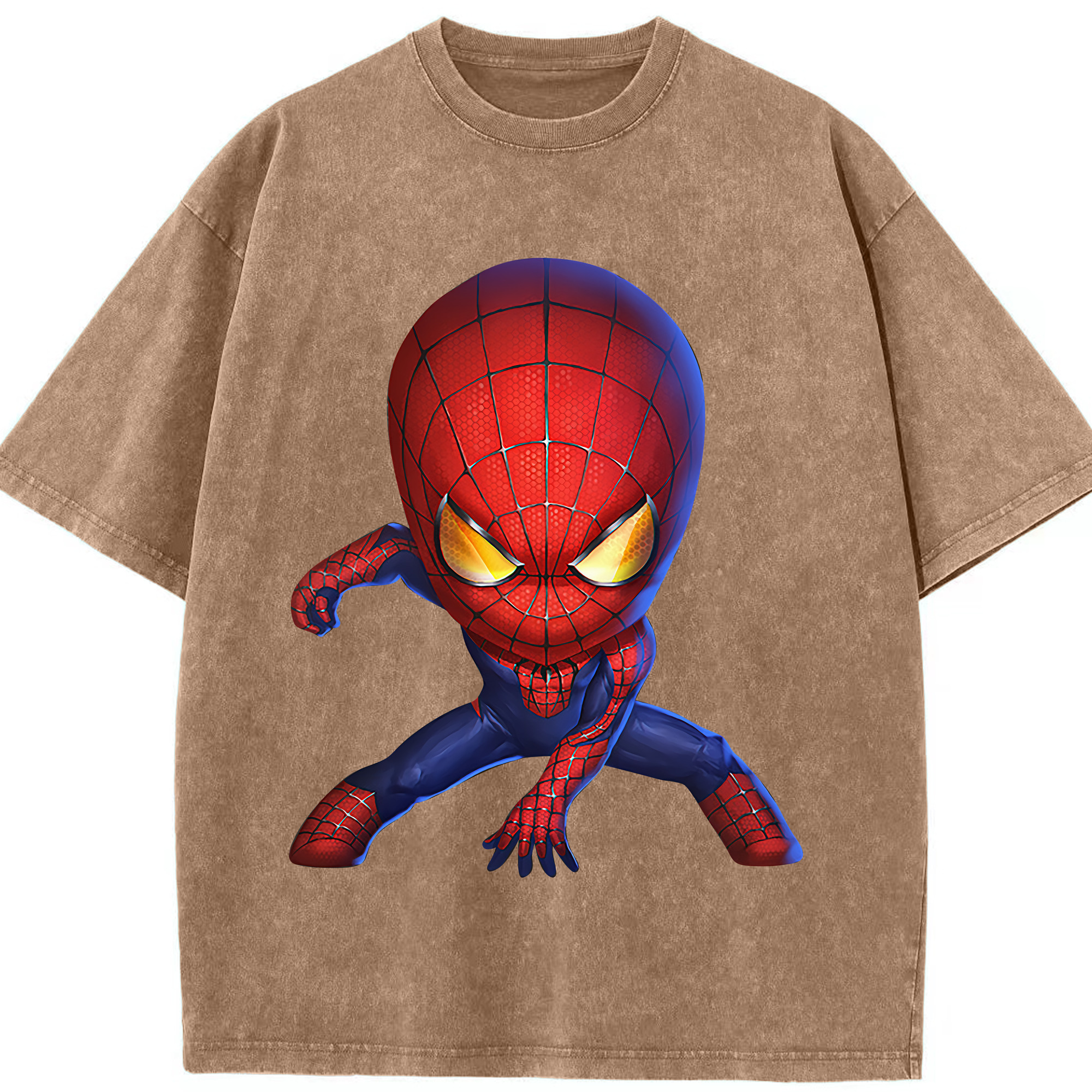 （画像用） Spider Man スパイダーマン 綿100% ヴィンテージ風 半袖Tシャツ（フロントプリント）