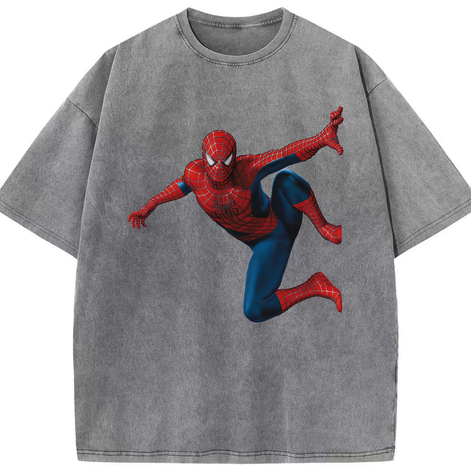 （画像用） Spider Man スパイダーマン 綿100% ヴィンテージ風 半袖Tシャツ（フロントプリント）