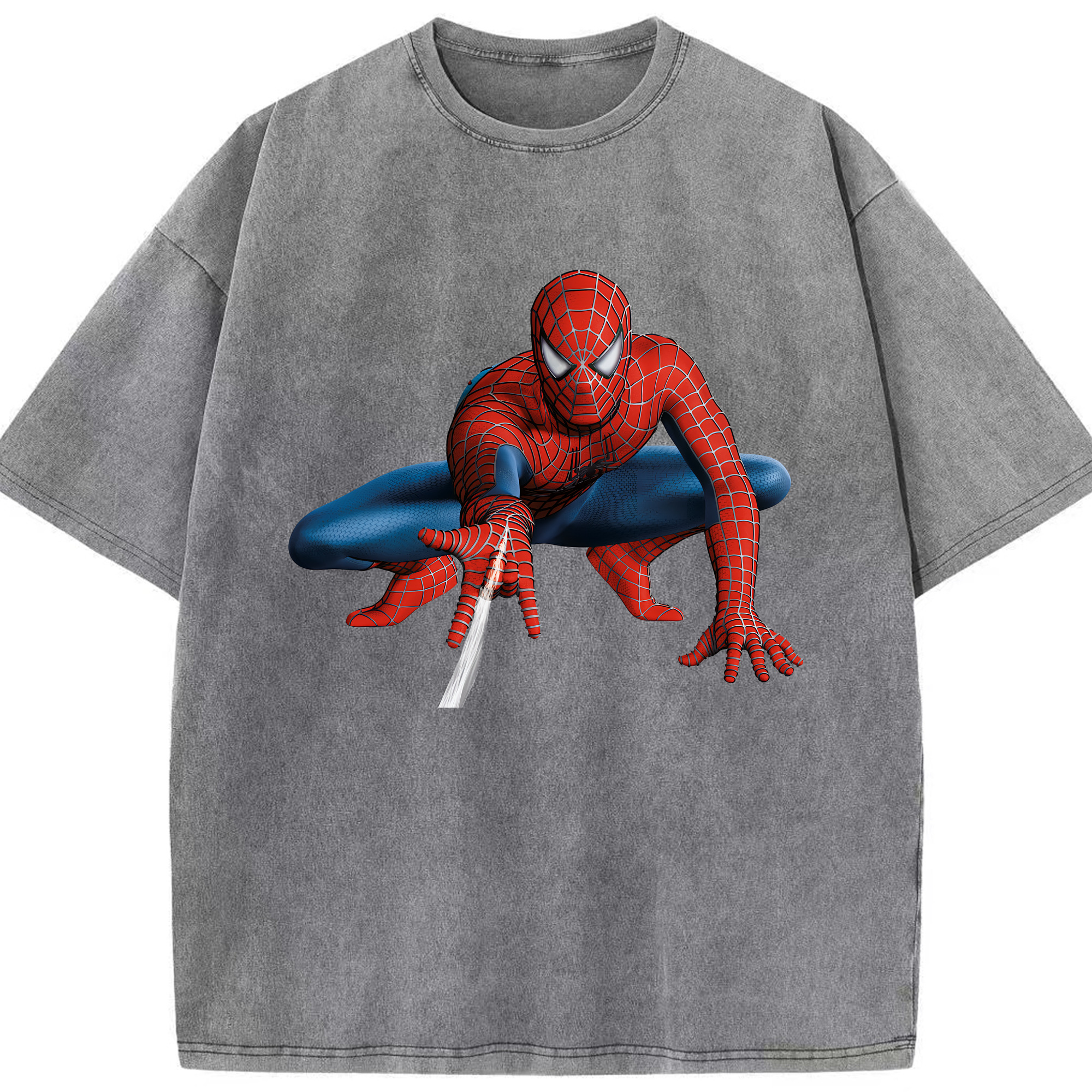 （画像用） Spider Man スパイダーマン 綿100% ヴィンテージ風 半袖Tシャツ（フロントプリント）