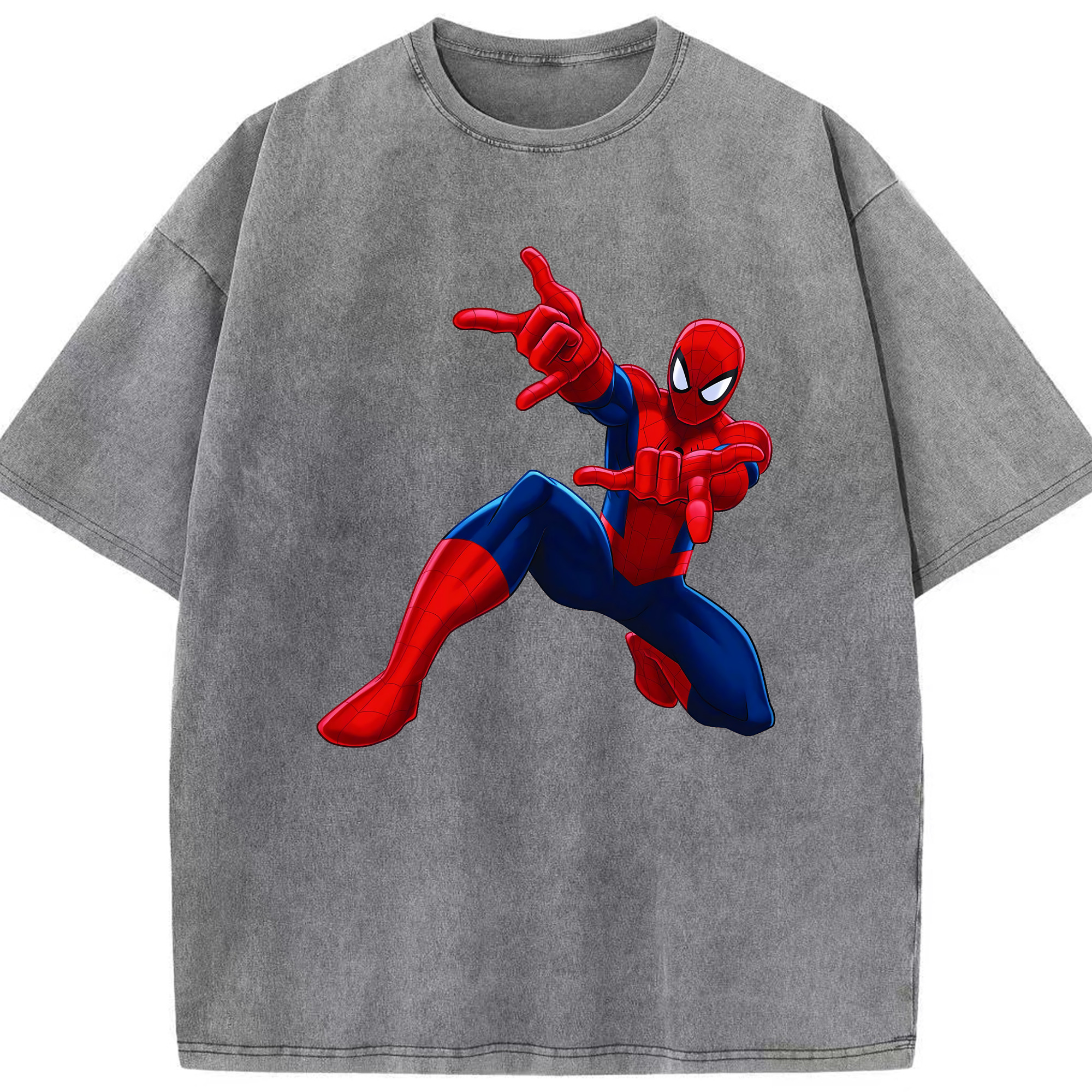 （画像用） Spider Man スパイダーマン 綿100% ヴィンテージ風 半袖Tシャツ（フロントプリント）