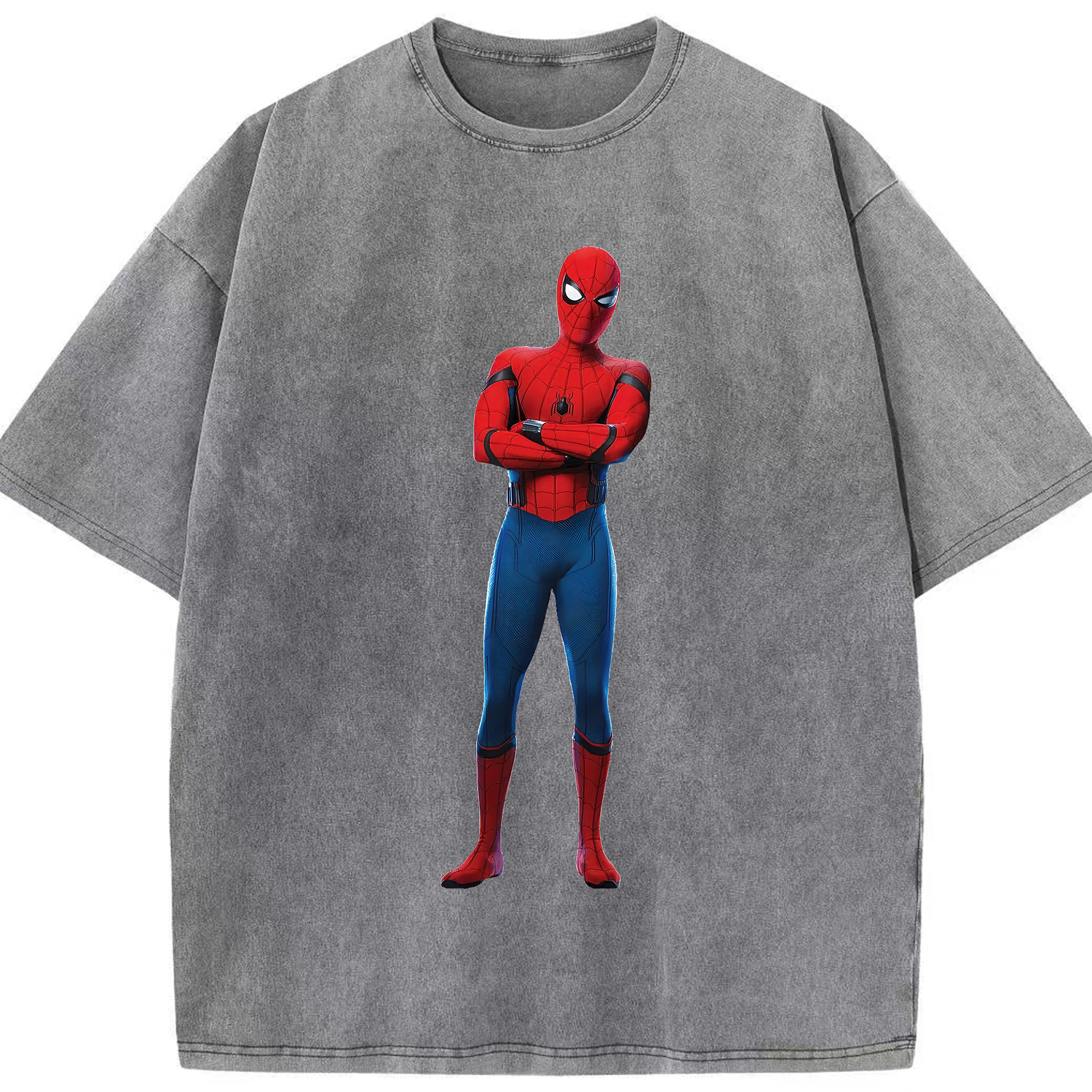 （画像用） Spider Man スパイダーマン 綿100% ヴィンテージ風 半袖Tシャツ（フロントプリント）