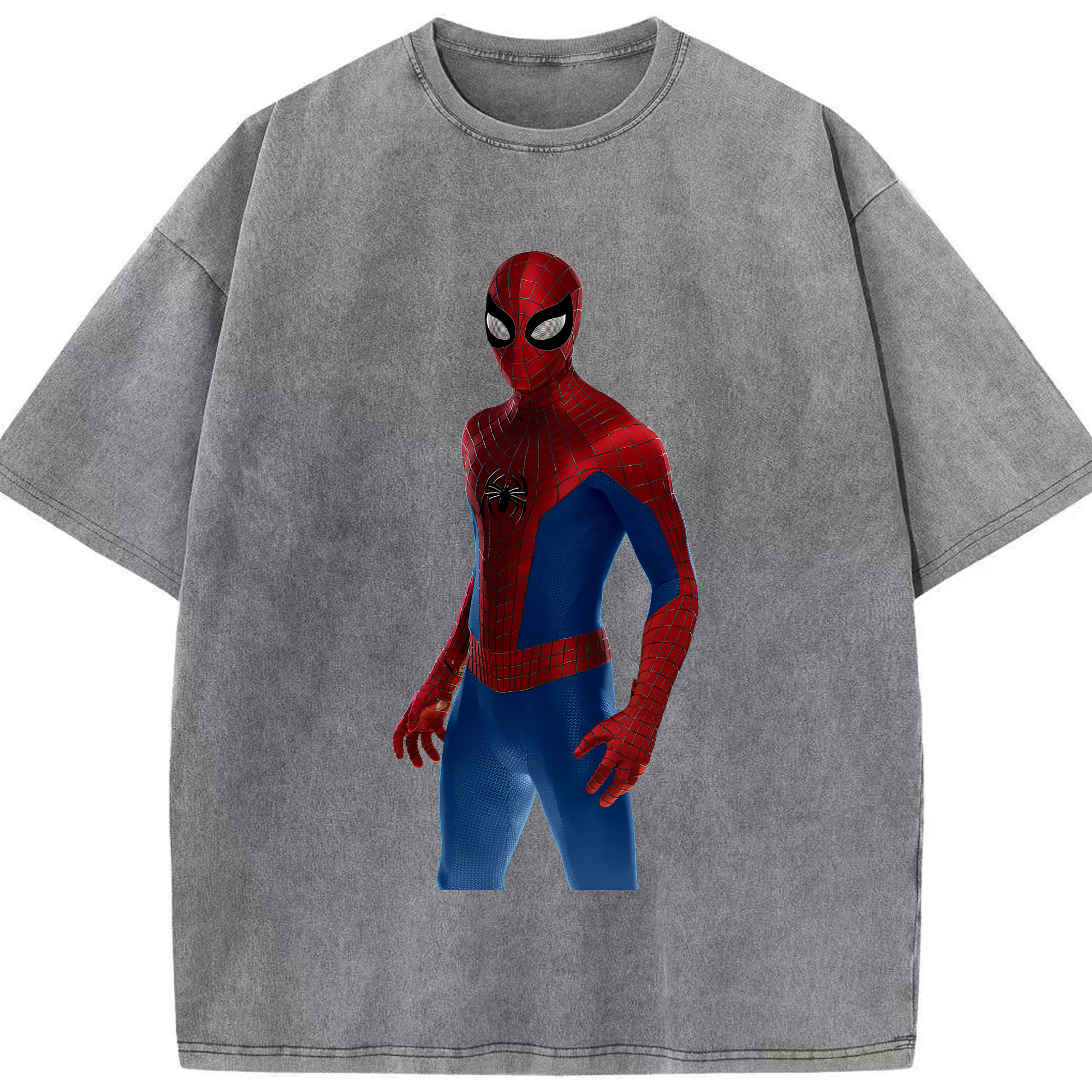 （画像用） Spider Man スパイダーマン 綿100% ヴィンテージ風 半袖Tシャツ（フロントプリント）
