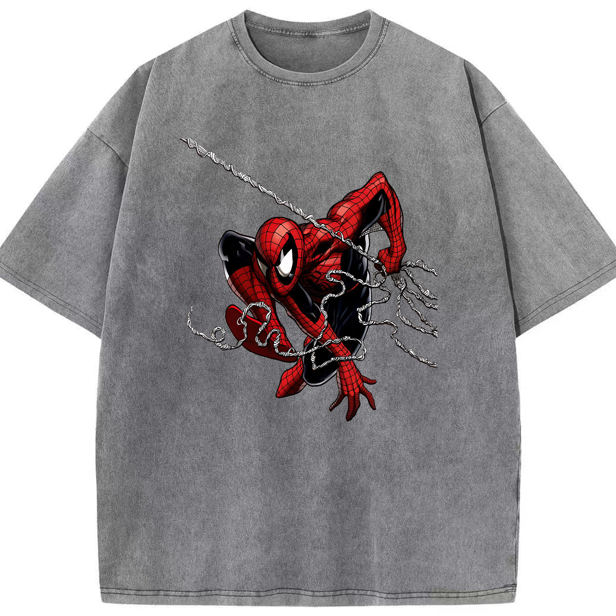 （画像用） Spider Man スパイダーマン 綿100% ヴィンテージ風 半袖Tシャツ（フロントプリント）