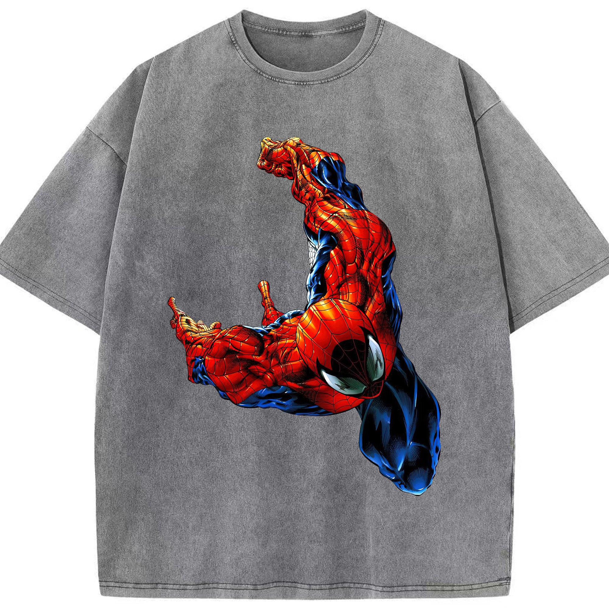 （画像用） Spider Man スパイダーマン 綿100% ヴィンテージ風 半袖Tシャツ（フロントプリント）