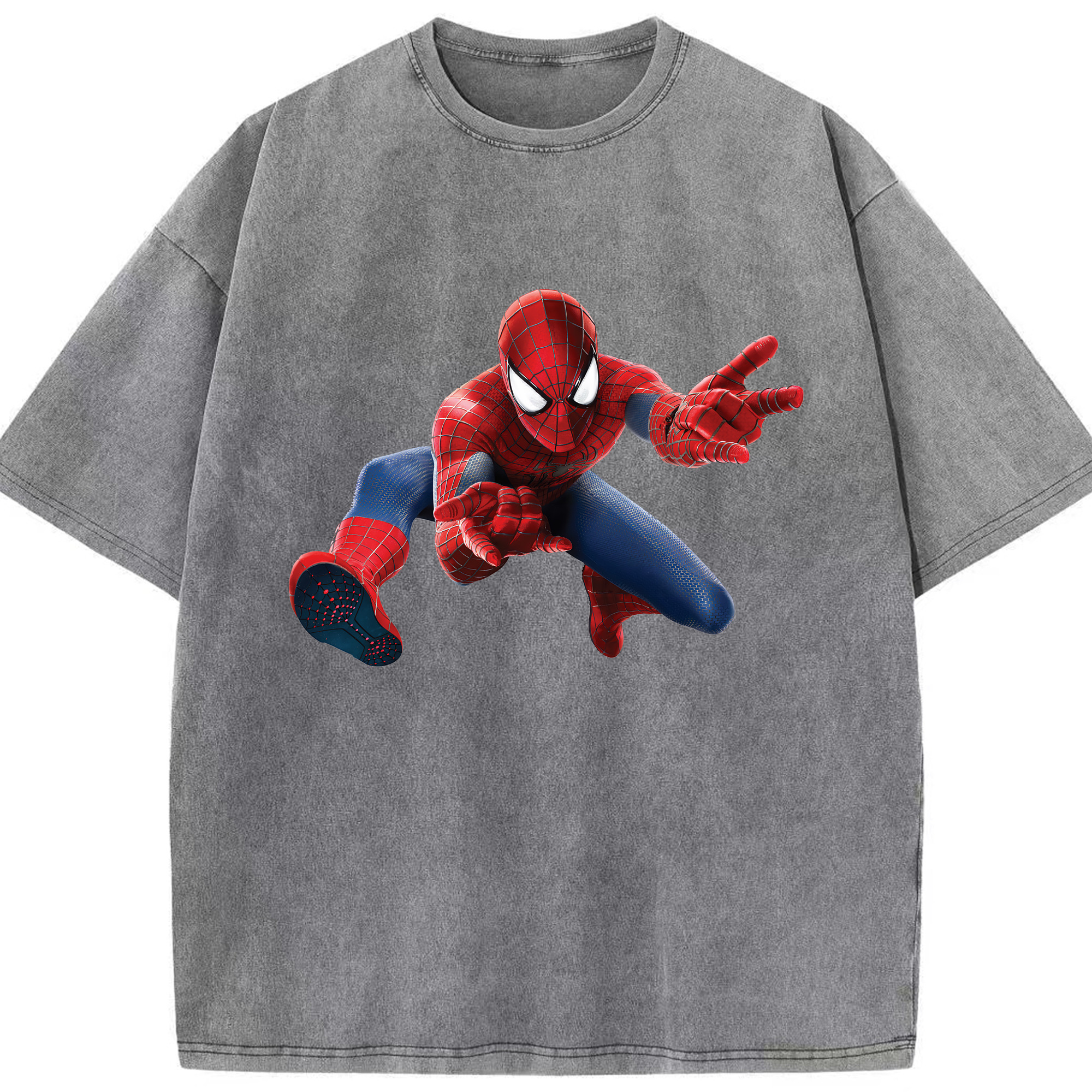 （画像用） Spider Man スパイダーマン 綿100% ヴィンテージ風 半袖Tシャツ（フロントプリント）